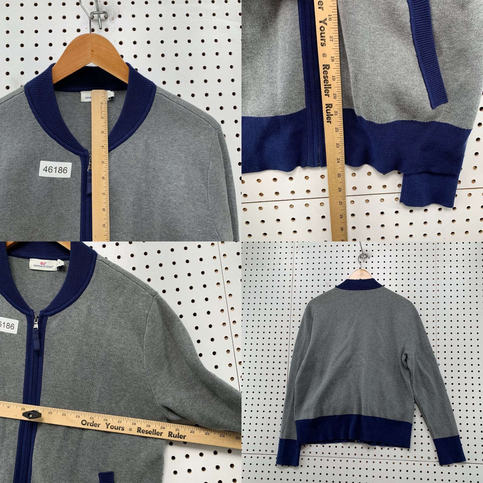Vineyard Vines Vineyard Vines Zip Cardigan Sweater Womens Large Gray Blue Colorblock Preppy Size L / US 10 / IT 46 - 8 Thumbnail