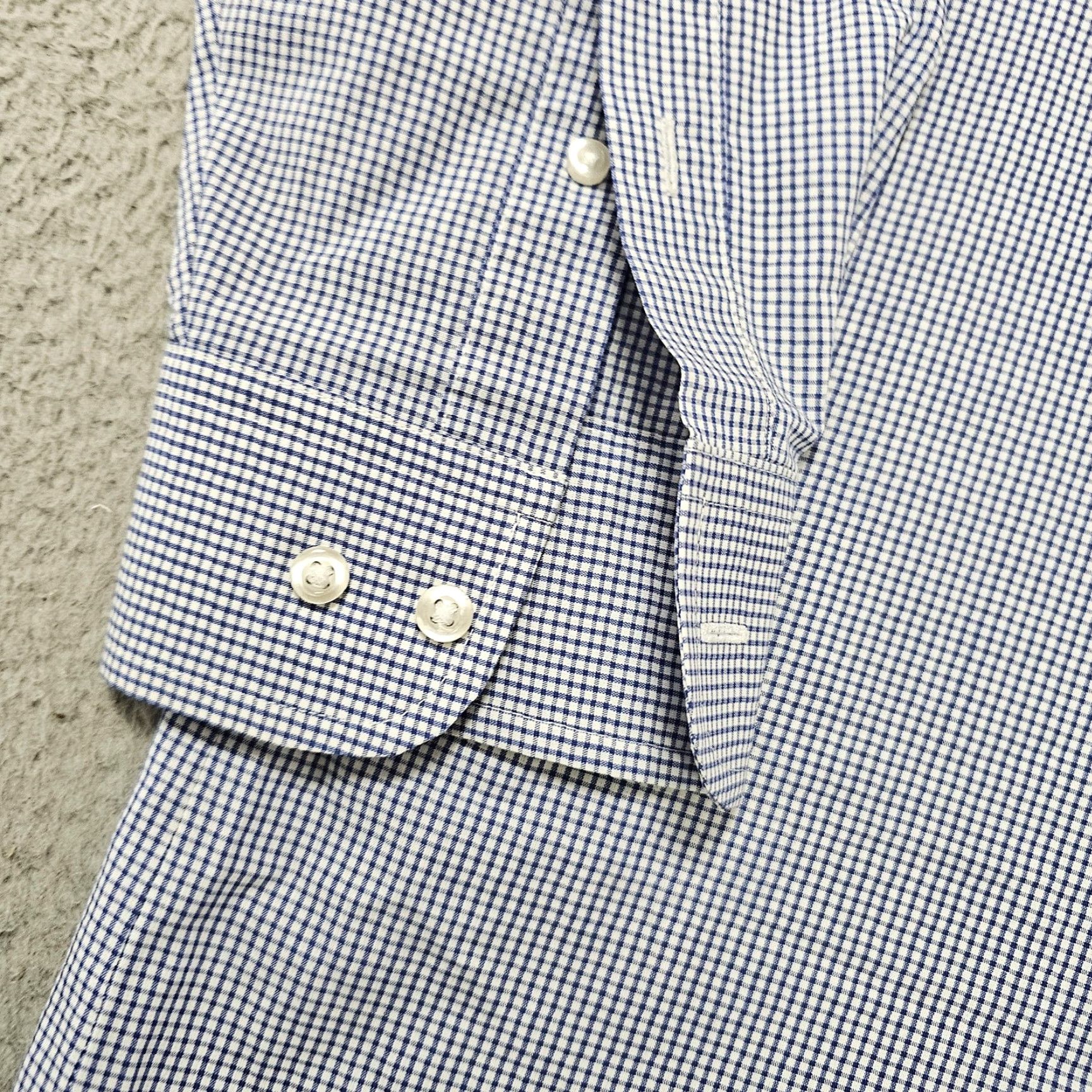 Stafford Stafford Dress Shirt Mens 15.5 32-33 Blue Check Travel Performance Regular Fit Shirt Mens Blue Gingham 60% cotton 40% polyester Size 42R - 5 Thumbnail