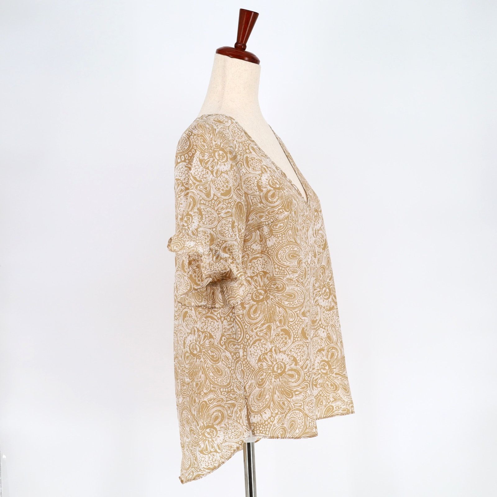 Michael Kors Michael Kors Women Tan Paisley Boho Ruffle Blouse Size S Size S / US 4 / IT 40 - 4 Thumbnail