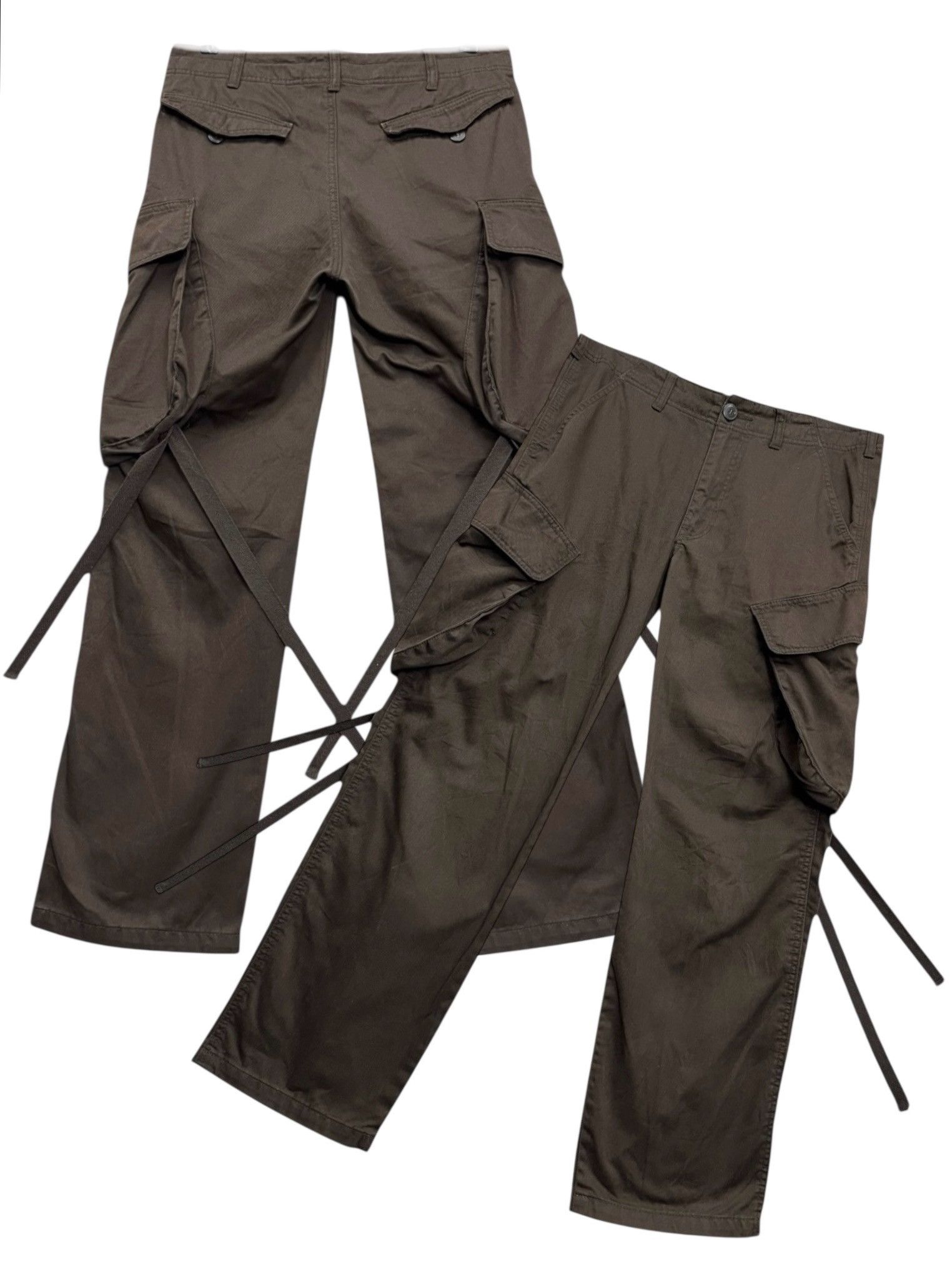 Japanese Brand 🔥Vintage Baggy Bondage Big Slanted Pocket Cargo Pants GOA Size US 31 - 2 Thumbnail