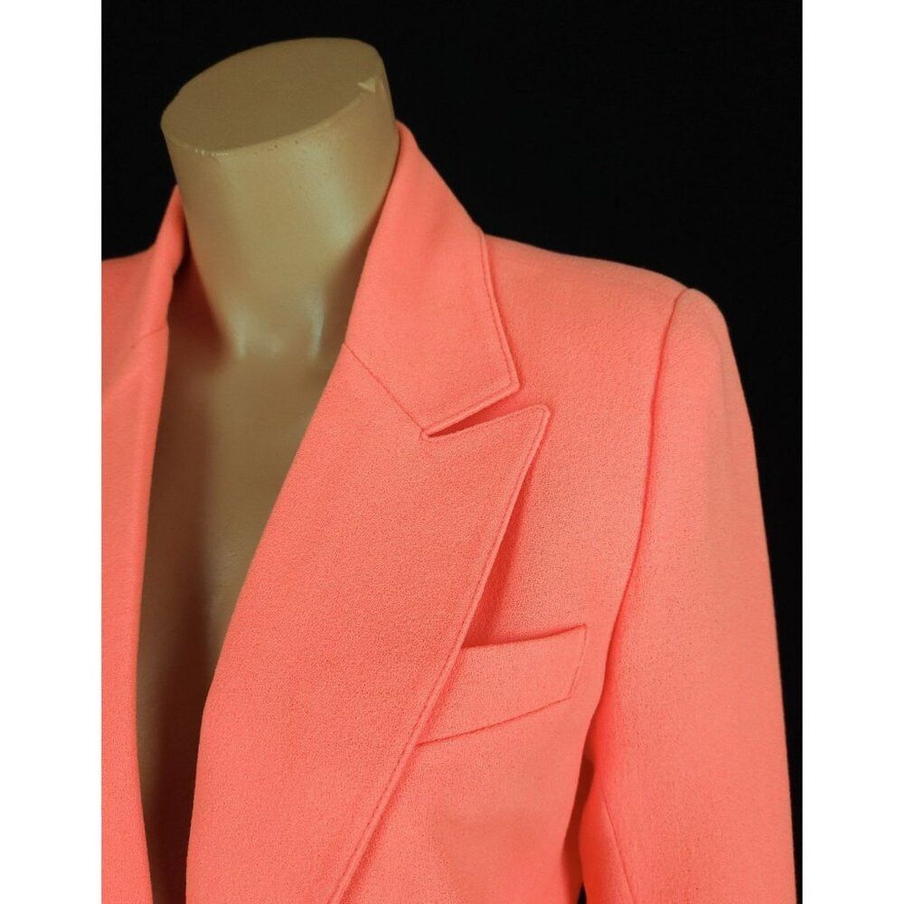 SMYTHE Smythe Tailored Blazer Size 4 Womens Neon Tangerine Jacket Size S / US 4 / IT 40 - 4 Thumbnail