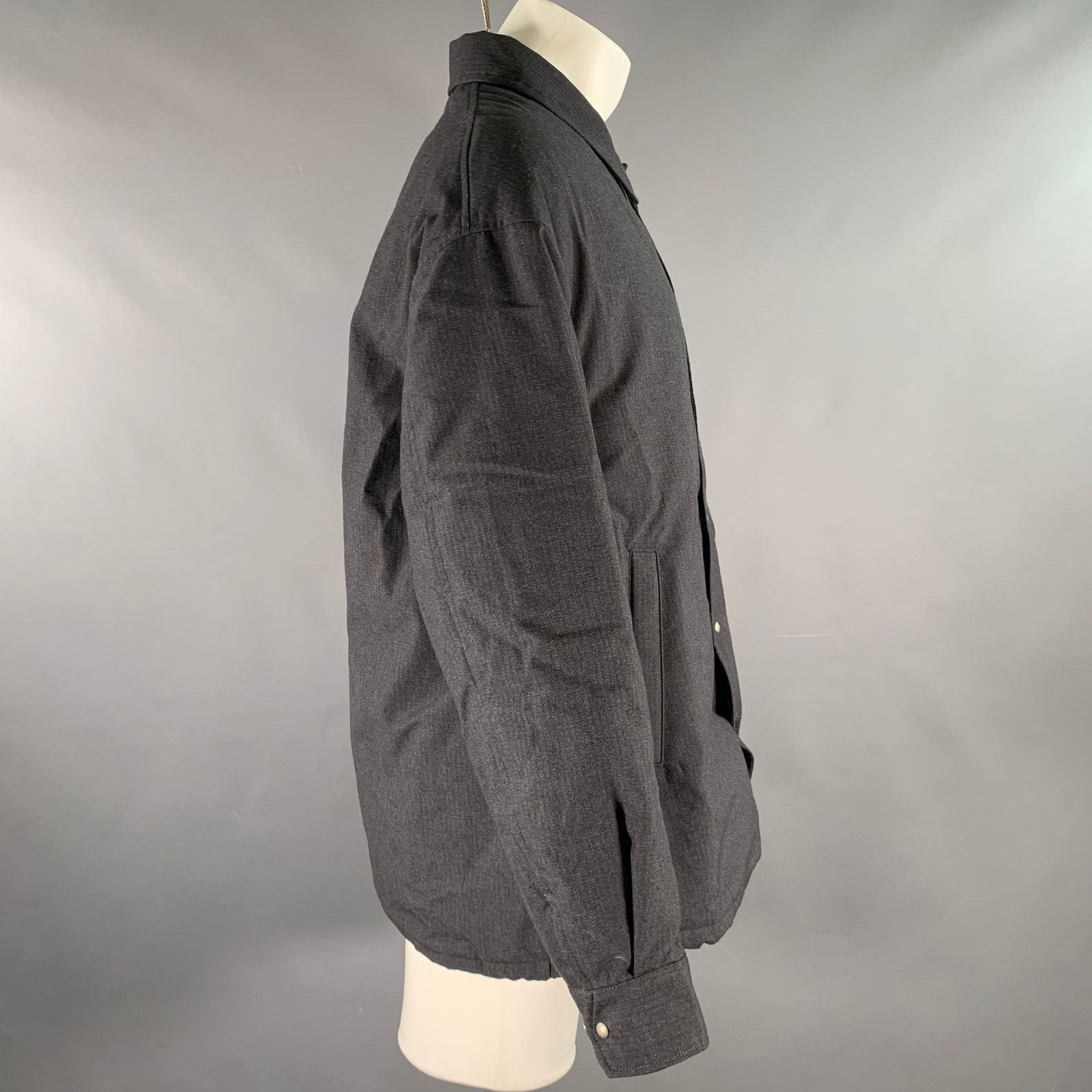 Visvim VISVIM M Grey Charcoal Stripe Wool Linen Silk Down Jacket Size US M / EU 48-50 / 2 - 3 Thumbnail