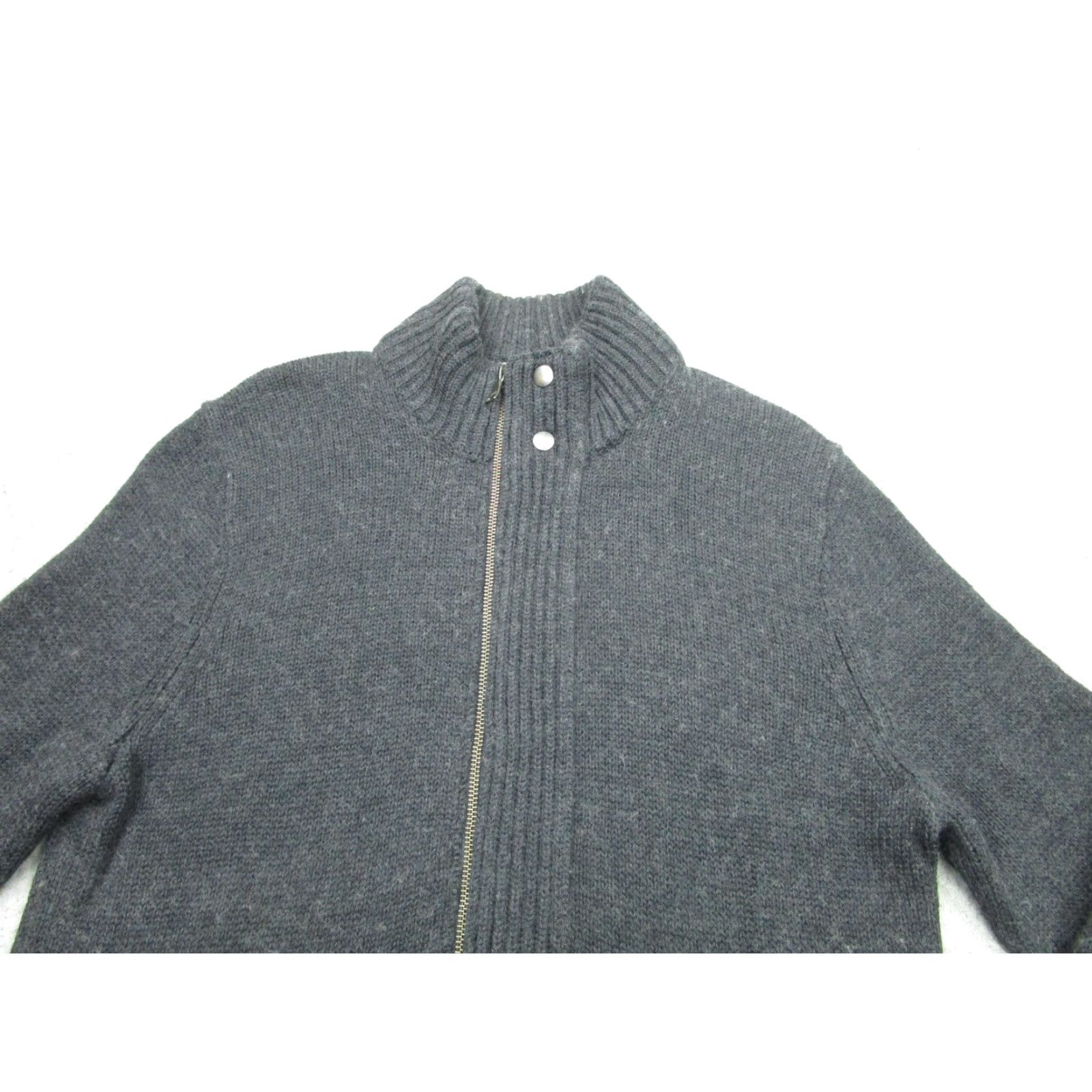 Banana Republic VINTAGE Banana Republic Sweater Mens M Gray Full Zip Wool Mock Pockets Old Money Preppy Size US M / EU 48-50 / 2 - 2 Thumbnail