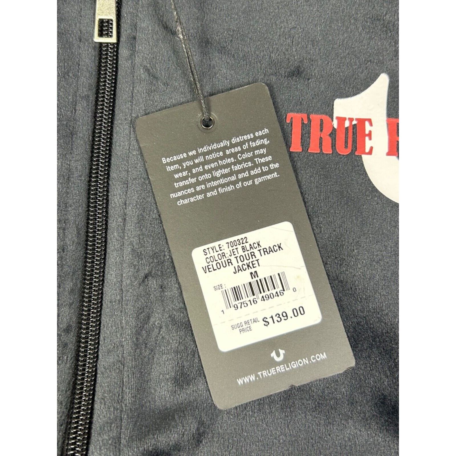 True Religion True Religion Velour Track Jacket Men’s Medium Black World Size US M / EU 48-50 / 2 - 5 Thumbnail