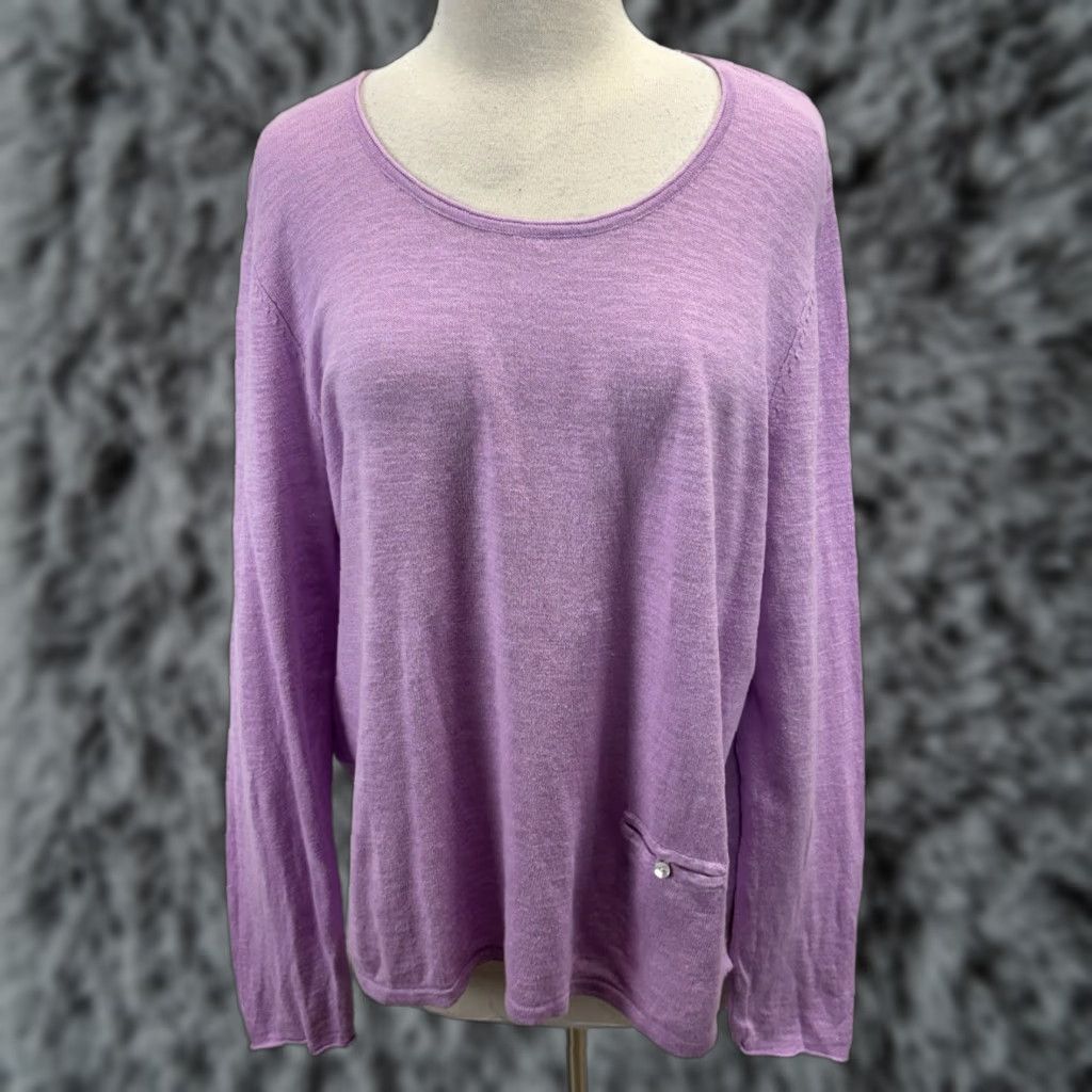 J. Jill J. Jill Women’s Sweater X-Large Linen Blend Lavender Coastal Slouchy Breathable Size XL / US 12-14 / IT 48-50 - 1 Thumbnail