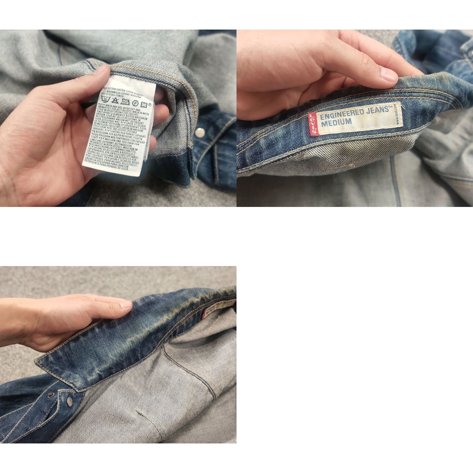 Levi's VINTAGE Levi's Trucker Jacket Denim Blue Pocket Faded 90s 00's Engineered Jeans Style: Biker, Button Closure, Mid-Length, Regular Fit Mens Jacket Size US 31 - 11 Thumbnail
