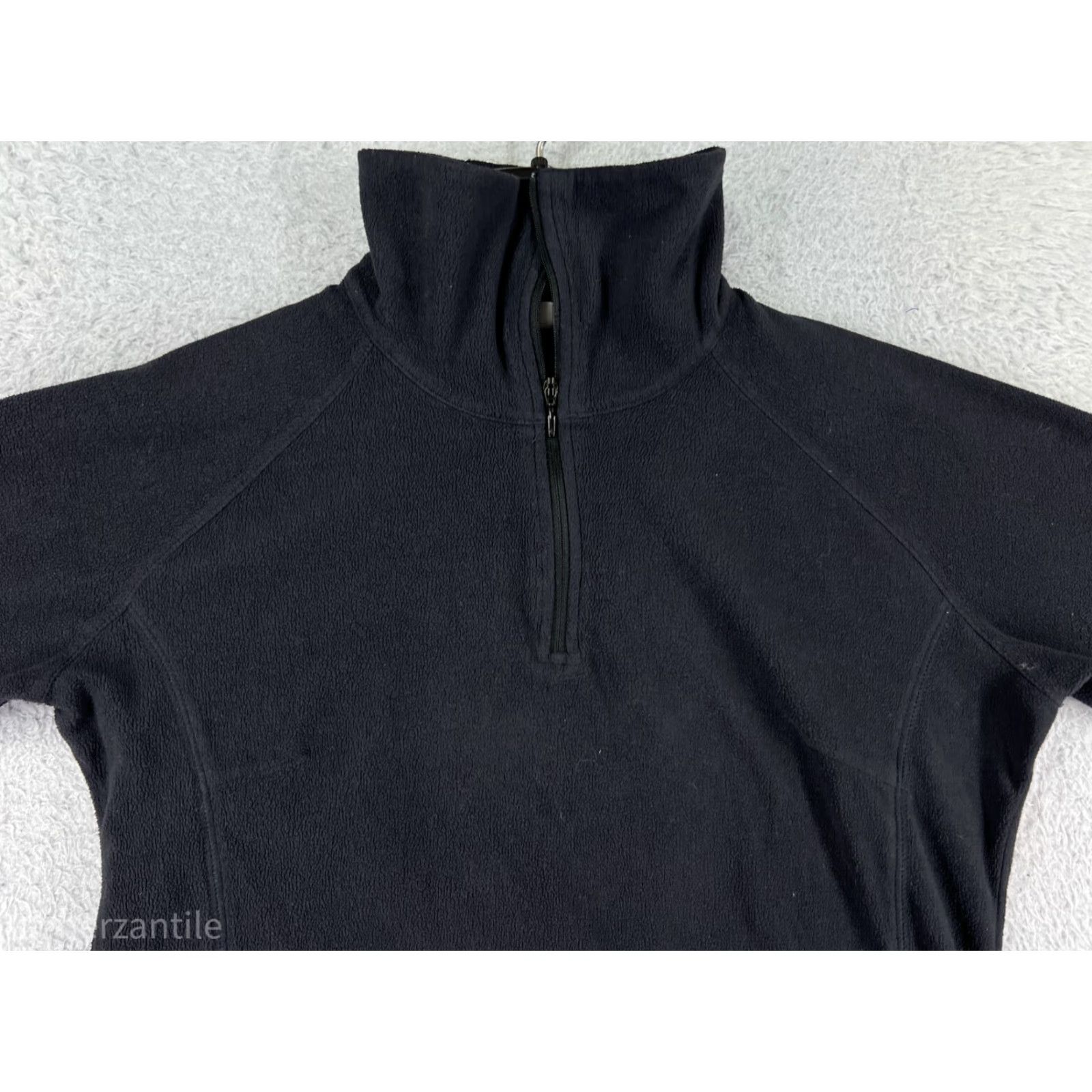 Vintage Columbia Women's Fleece 1/4 Zip Pullover Sweatshirt Black Medium Mock Neck Polyester Size M / US 6-8 / IT 42-44 - 5 Thumbnail