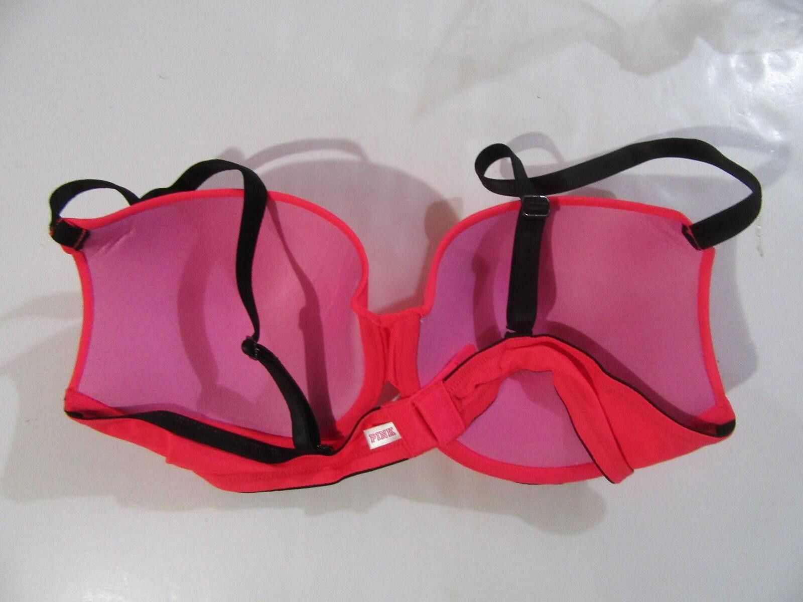 Other Victoria Secret Pink Underwire Padded Push-up Bra Neon 36C Size ONE SIZE - 2 Thumbnail
