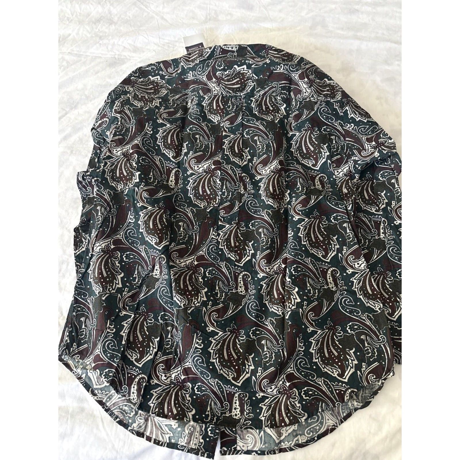 VINTAGE Roundtree & Yorke Men Shirt Casual Long Sleeve Button-Up Cotton Multicolor Paisley M