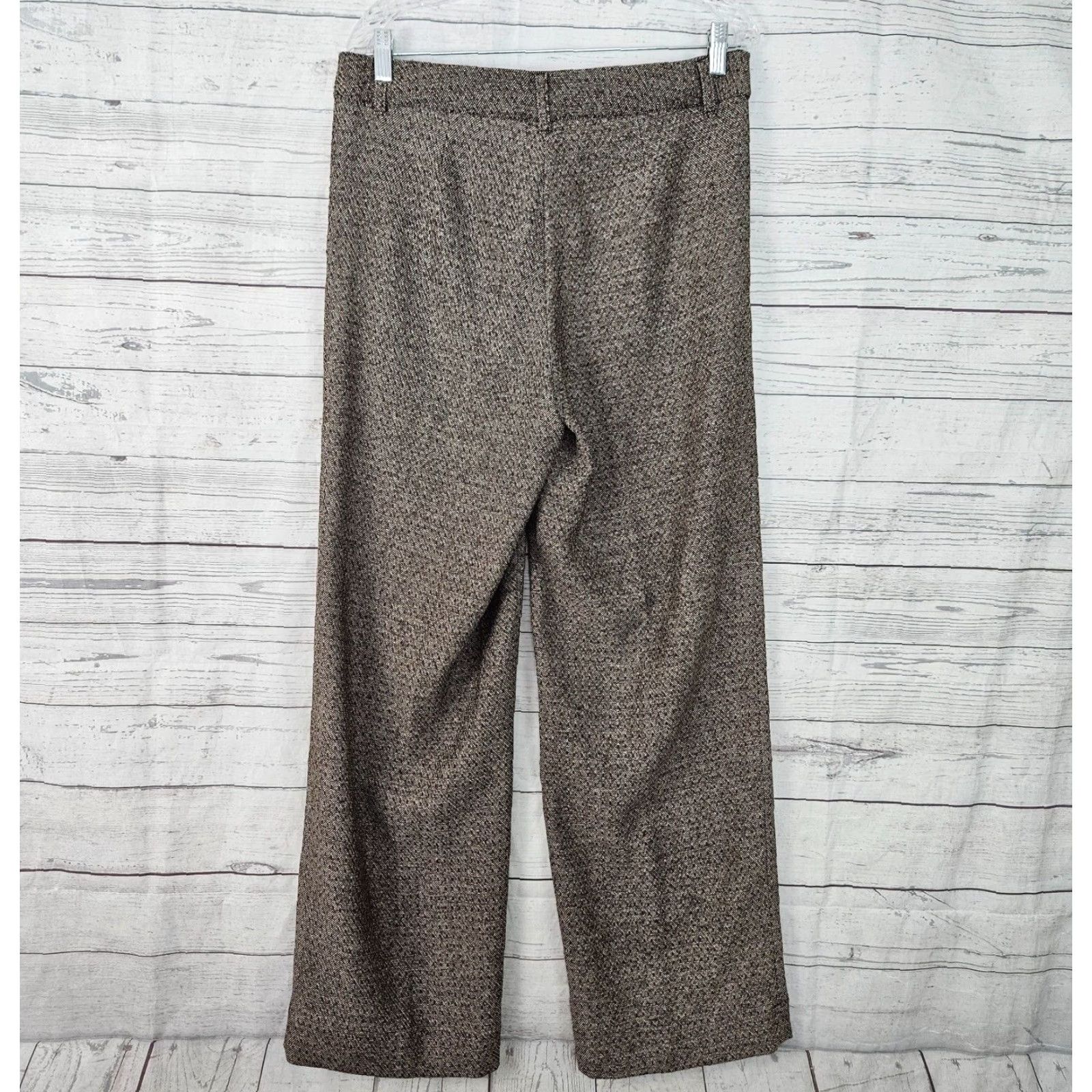 Soft Surroundings Soft Surroundings Womens Tweed Trouser Sz 8 Brown High Rise Wide Leg Pants Shirt/Hoodie Size 30" / US 8 / IT 44 - 3 Thumbnail