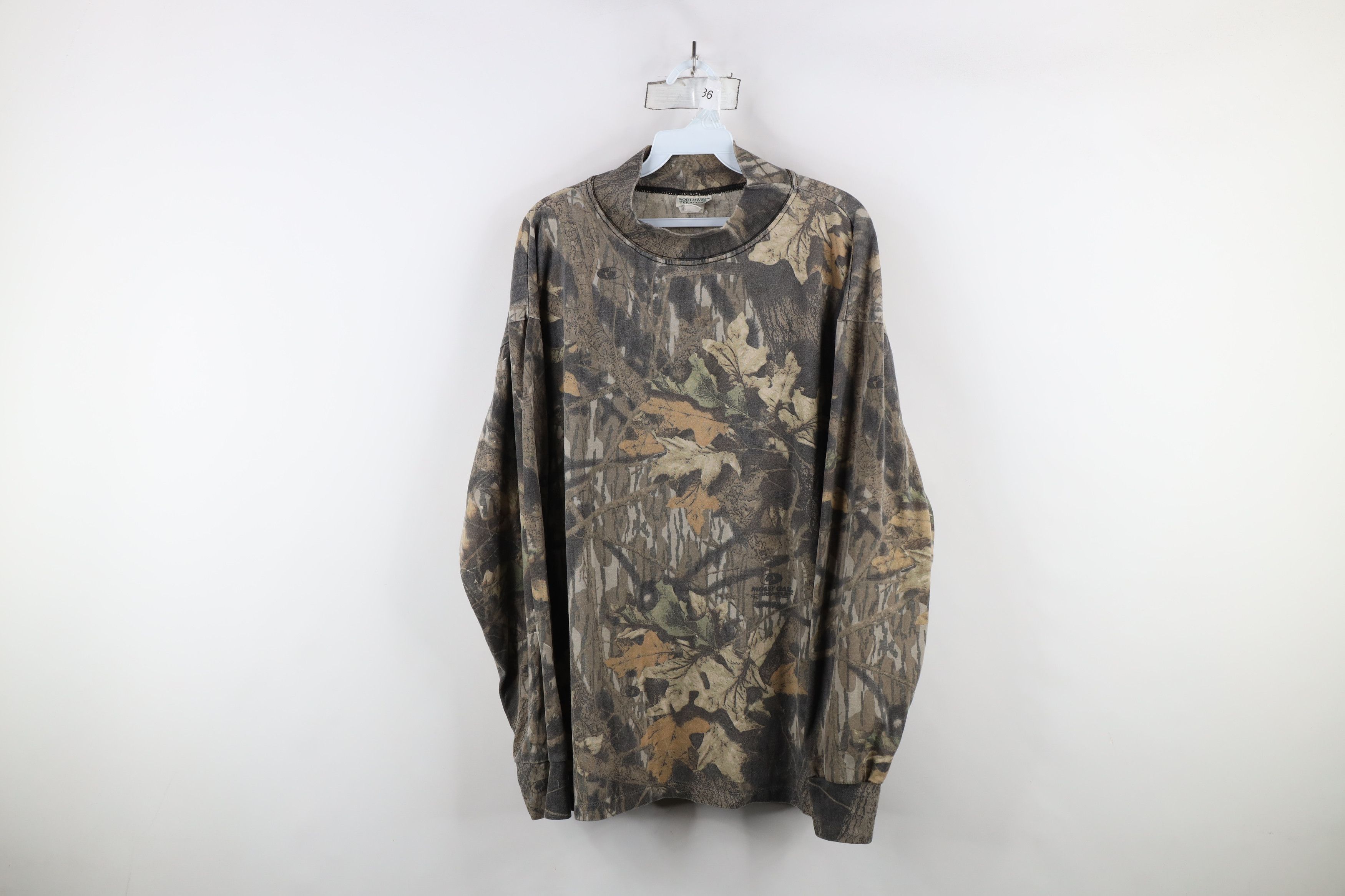 Vintage Vintage 90s Streetwear Camouflage Mock Neck T-Shirt USA Size US XL / EU 56 / 4 - 1 Thumbnail
