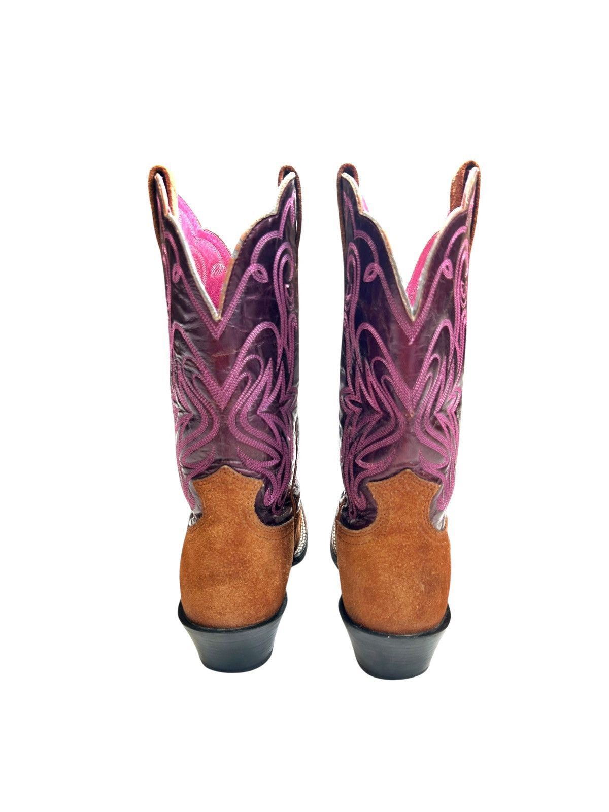 Ariat Vintage Ariat Western Suede Leather Brown Pink boots Size US 7 / EU 40 - 3 Thumbnail