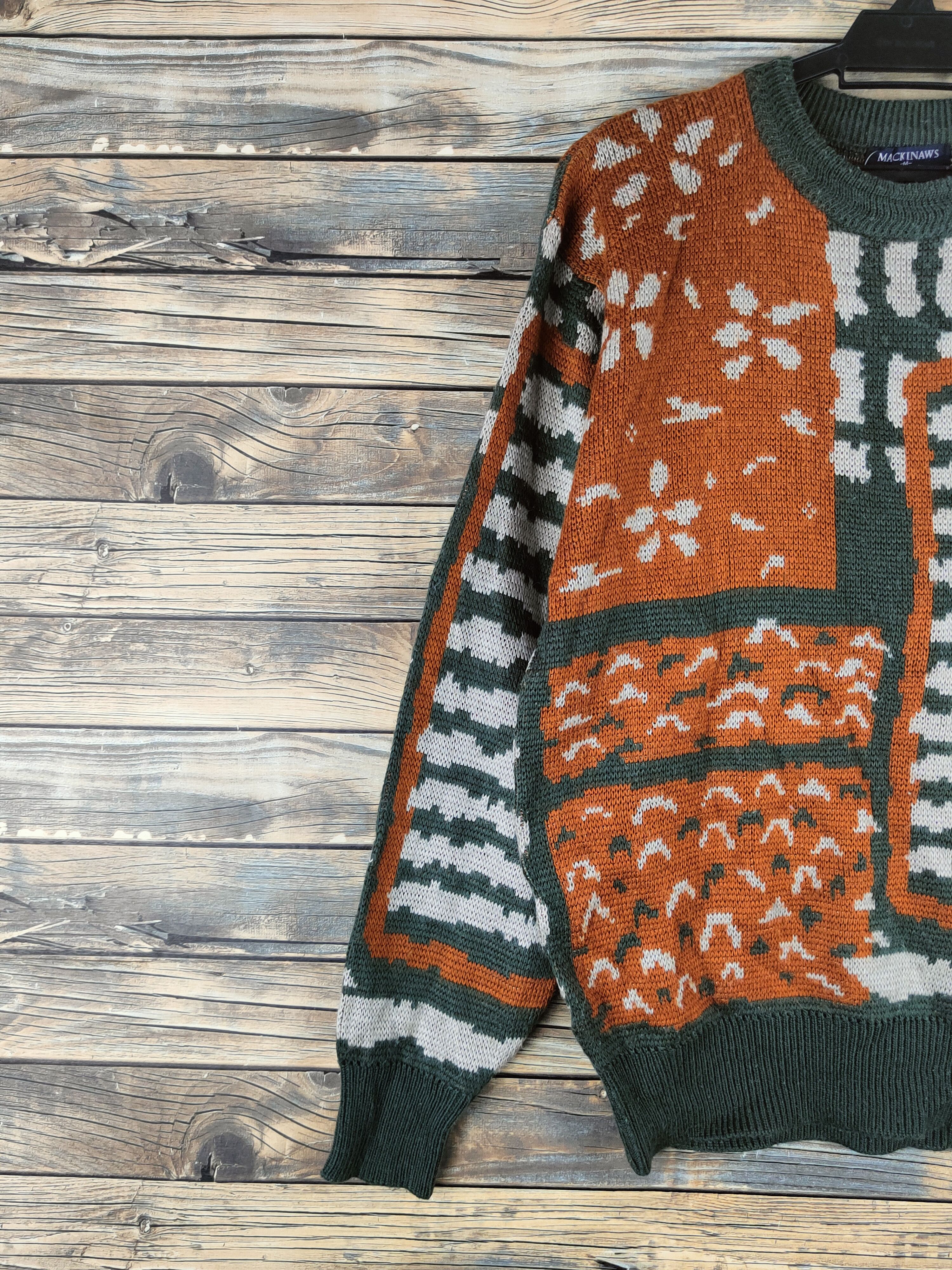 Japanese Brand DL Mackinaws Olive Brown Knitwear Sweatshirts #46-388 Size US M / EU 48-50 / 2 - 3 Thumbnail