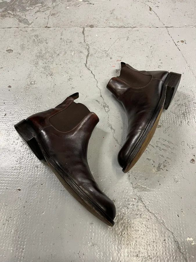 Vintage 2000s Massimo Rebecchi Brown Leather Ankle Boots Size US 9 / EU 42 - 2 Thumbnail