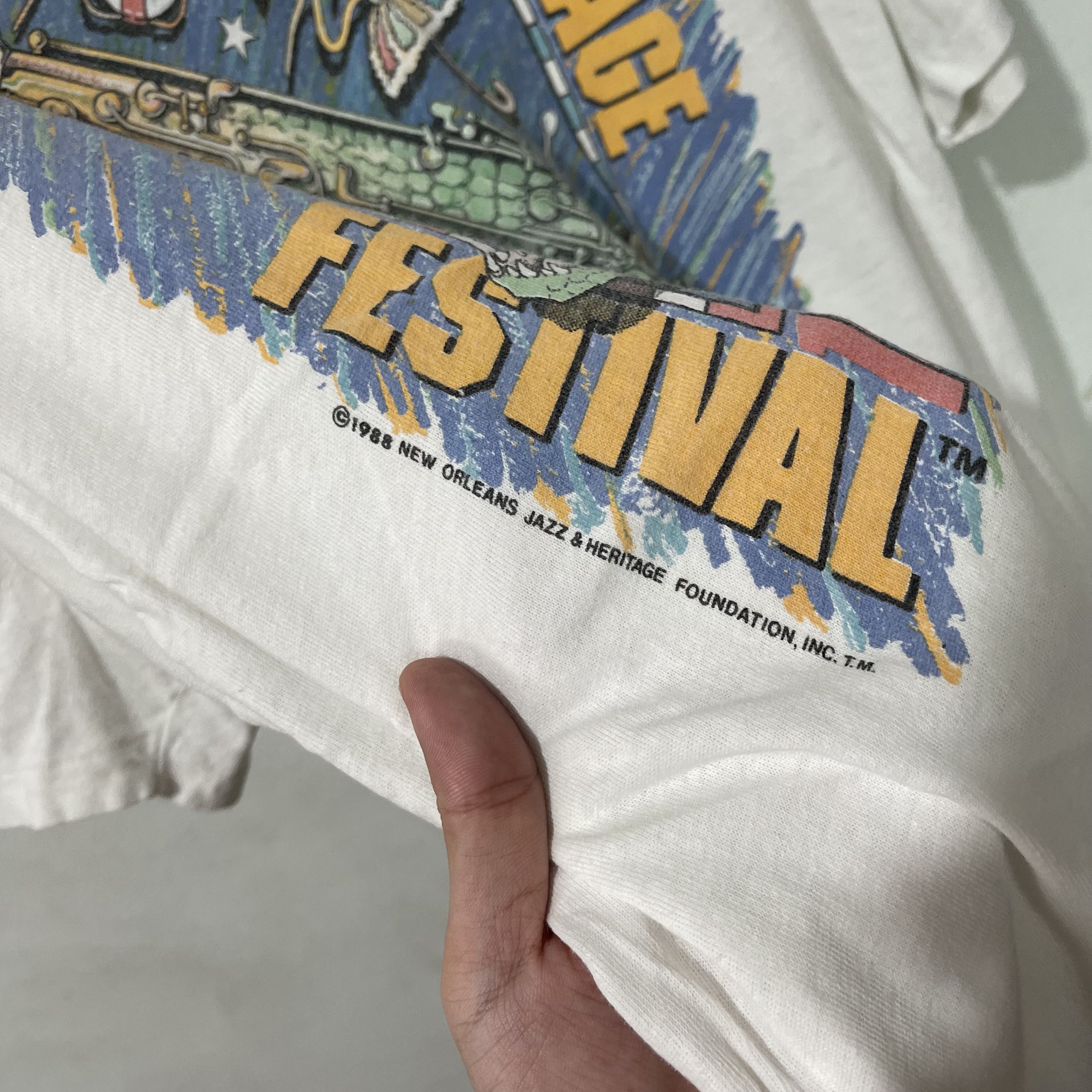 Vintage Vintage 1988 New Orleans Jazz & Heritage Festival T-Shirt Size US XL / EU 56 / 4 - 3 Thumbnail