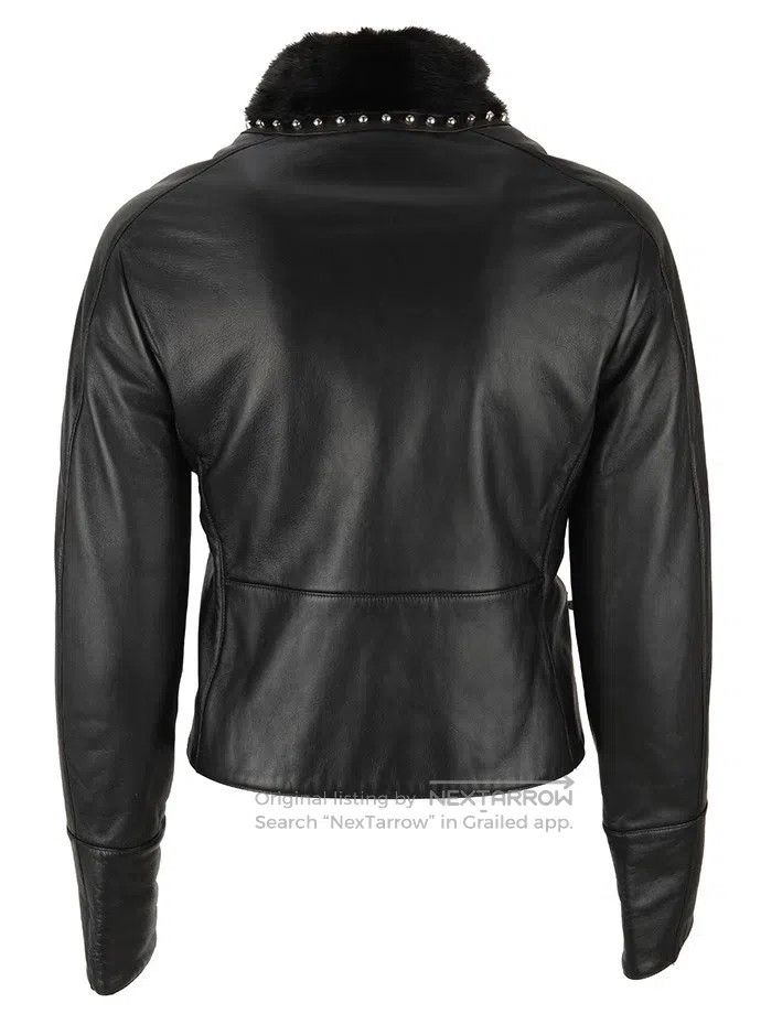 Fendi Fendi Karl Lagerfeld mink-collared lambskin leather jacket Size XS / US 0-2 / IT 36-38 - 2 Thumbnail