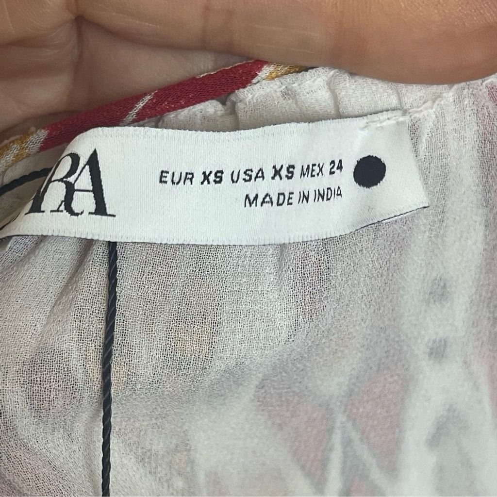 Zara ZARA Chiffon Printed Strappy Embroidered Dress Open Back XS Size XS / US 0-2 / IT 36-38 - 11 Thumbnail