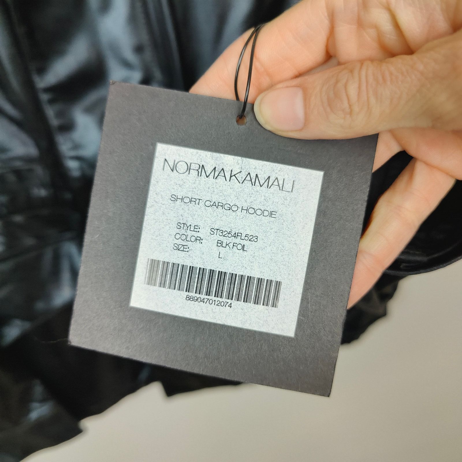 Norma Kamali Norma Kamali Short Cargo Hoodie Jacket Large Black Foil Size L / US 10 / IT 46 - 8 Thumbnail