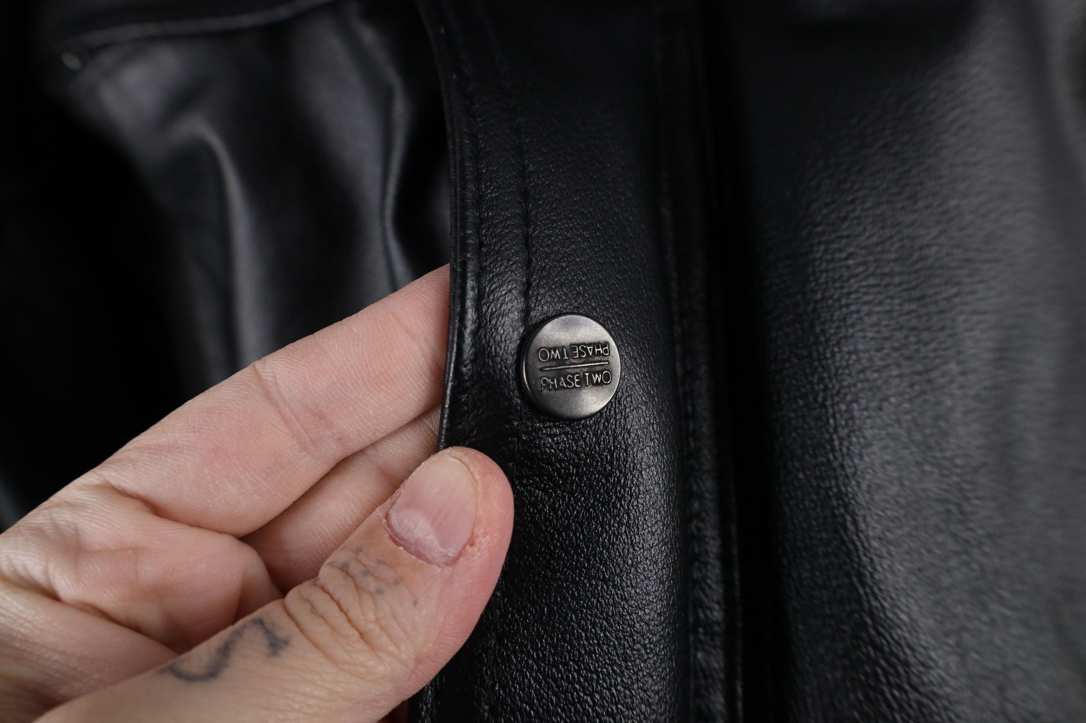 Vintage Vintage 90s Streetwear Leather Flight Bomber Jacket Black Size US L / EU 52-54 / 3 - 5 Thumbnail