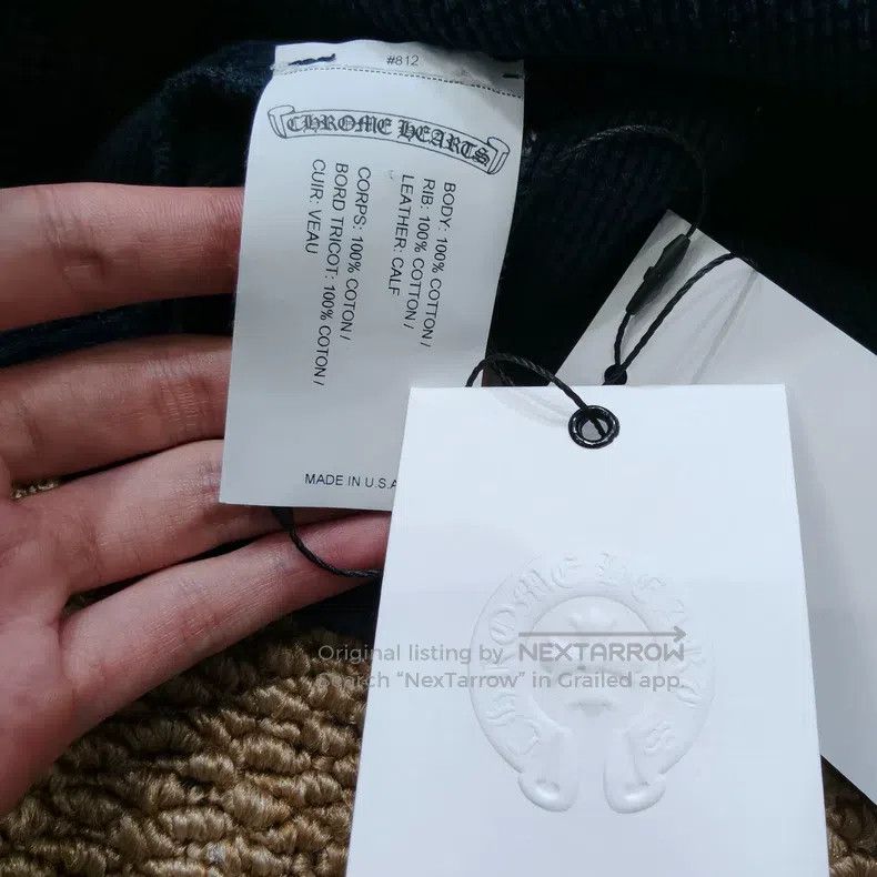 CHROME HEARTS Size S Three silver buttons and cross skin Wa