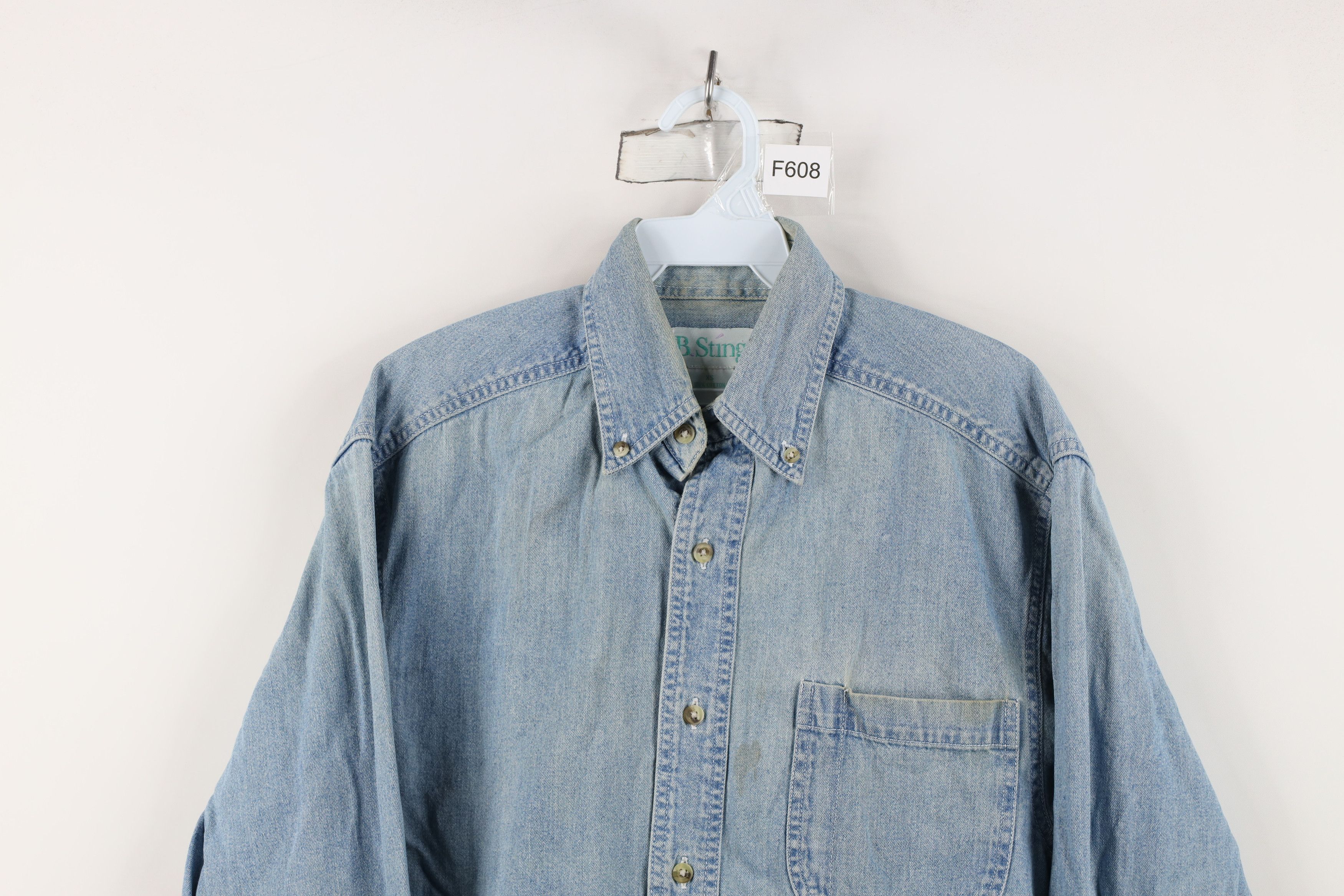 Vintage Vintage 90s Streetwear Bee Denim Jean Button Down Shirt Blue Size US XS / EU 42 / 0 - 2 Thumbnail
