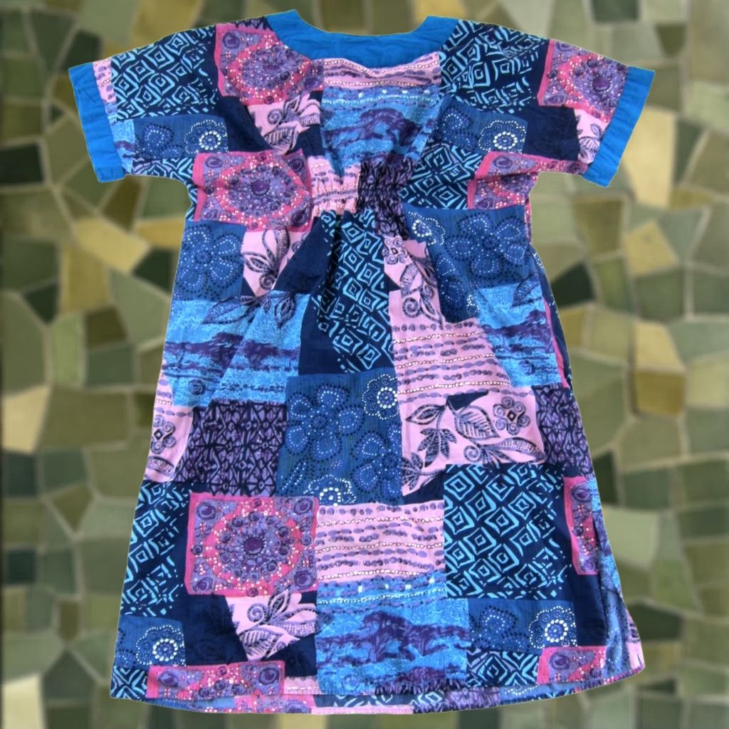 Vintage VINTAGE Metropolitan Dress Maxi Midi Floral 1X Purple Pink Blue 100% Cotton With Pocket Women Vintage Style Dress Size XL / US 12-14 / IT 48-50 - 1 Thumbnail