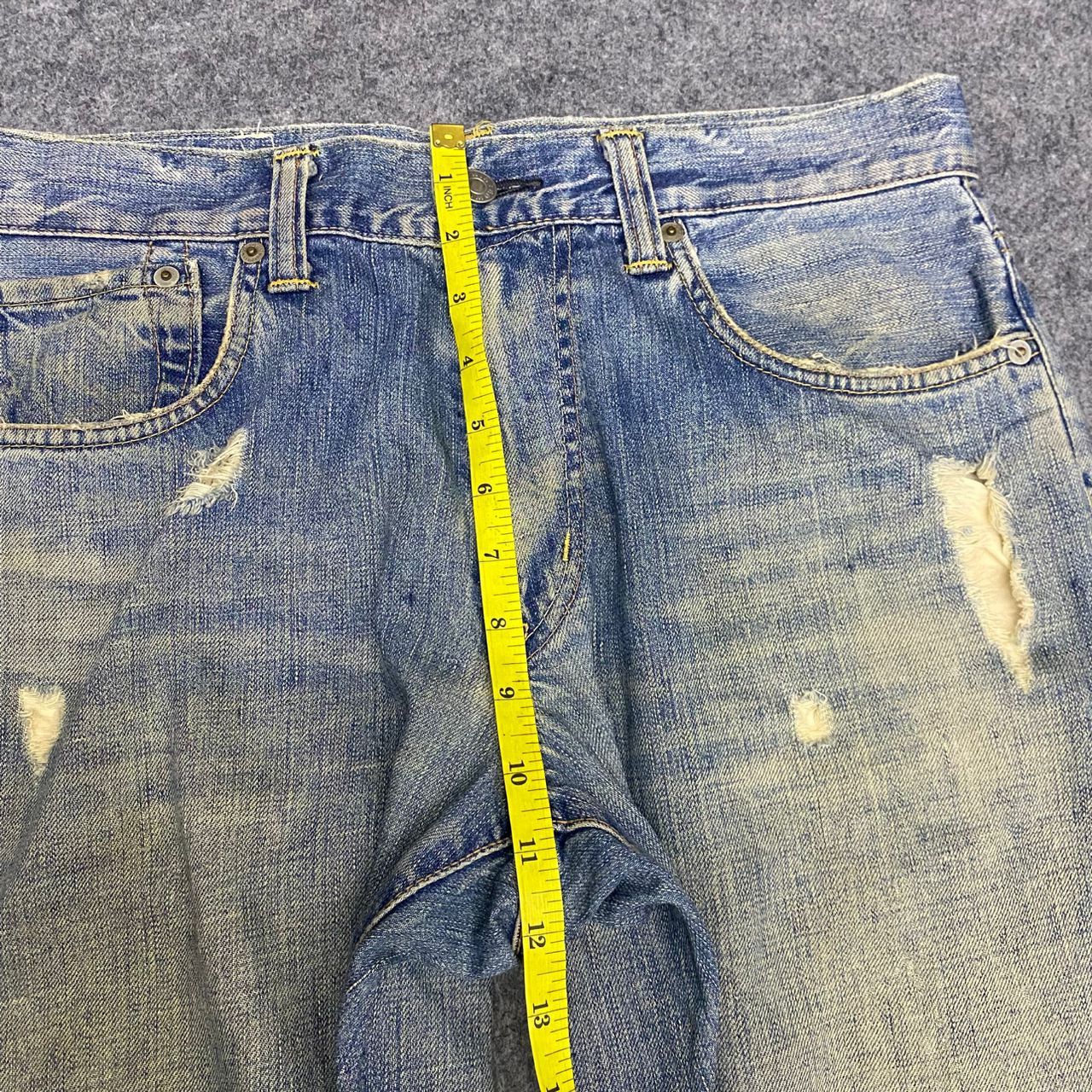 If Six Was Nine Vintage Edwin 504 Distressed Denim Kurt Cobain Style Size US 33 - 5 Thumbnail