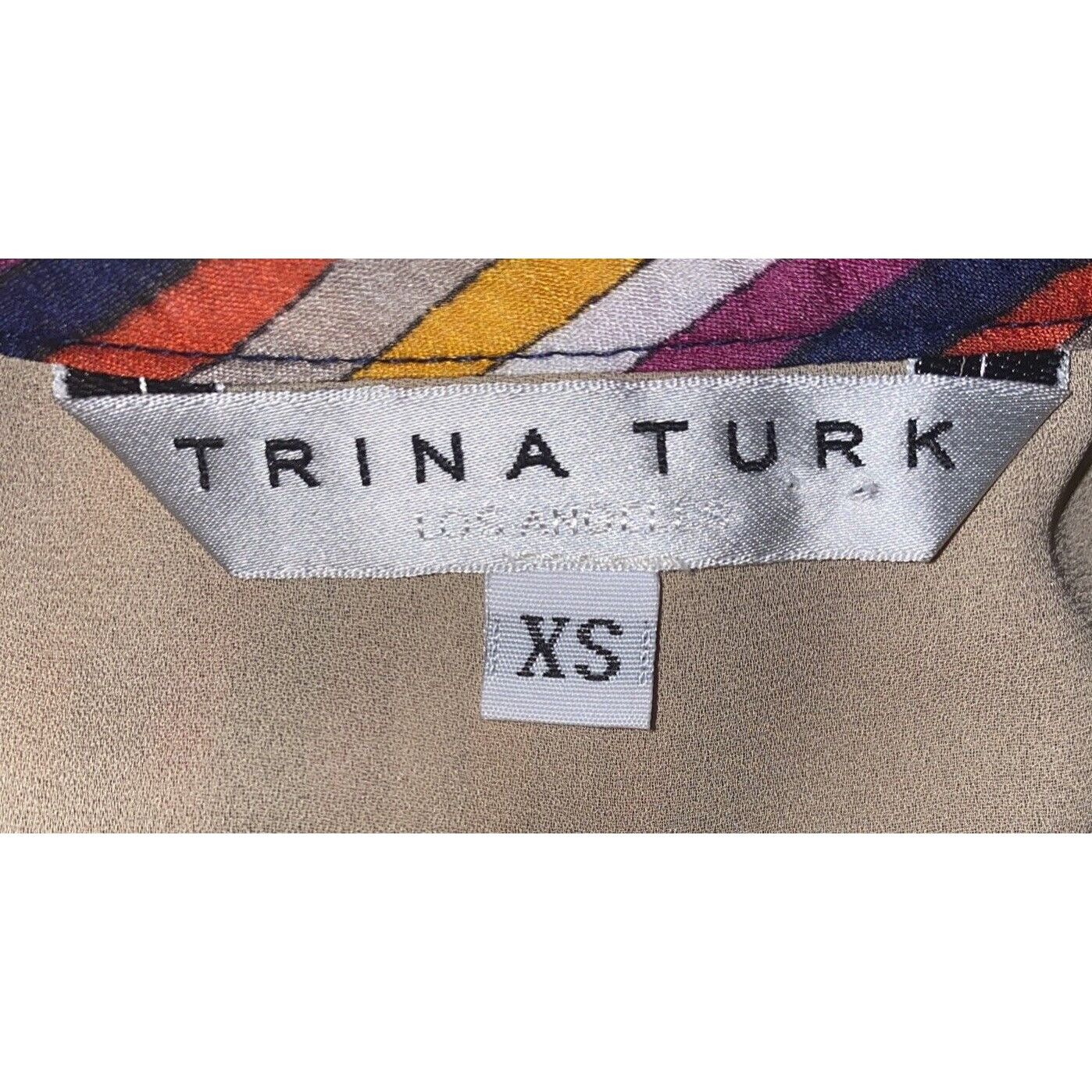 Trina Turk Trina Turk Rainbow Striped Blouse Size XS Flowy Long Sleeve Size XS / US 0-2 / IT 36-38 - 8 Thumbnail