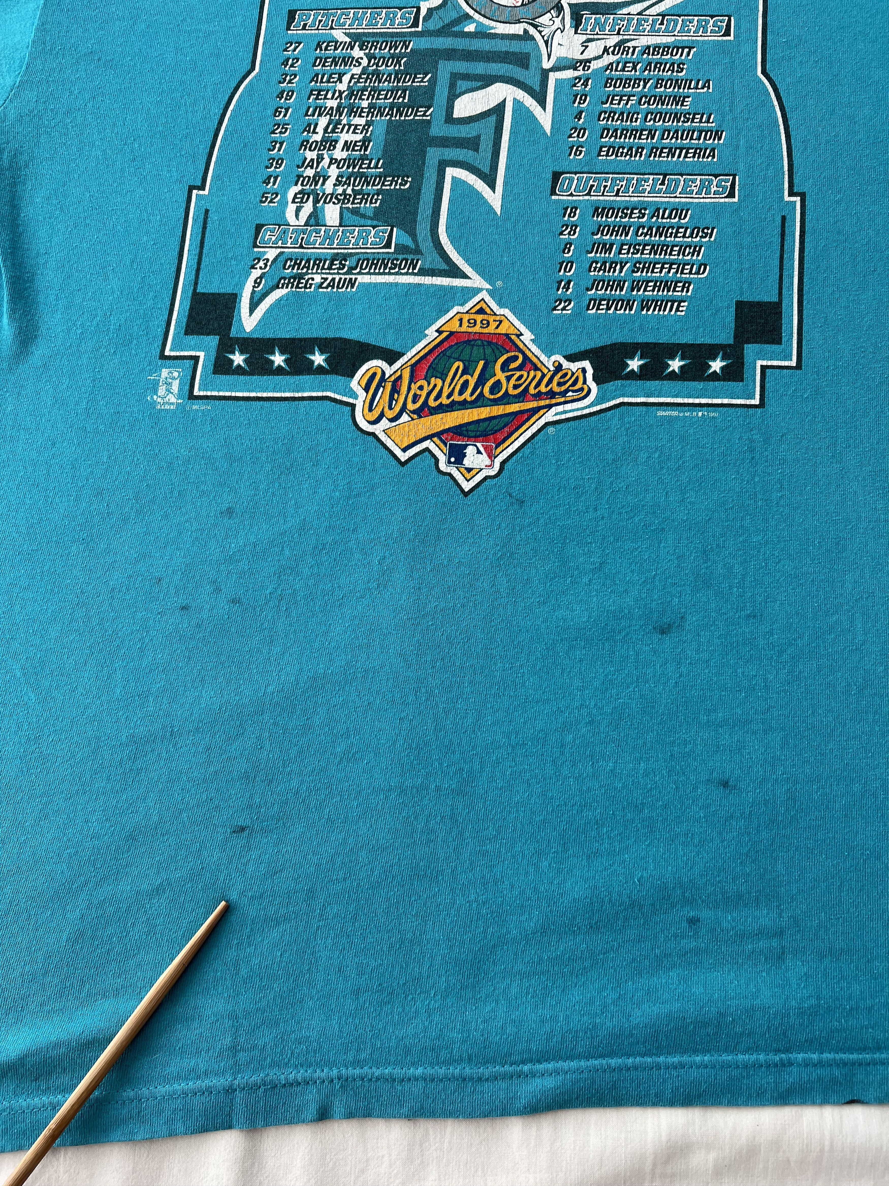 MLB Vintage 1997 Florida Marlins World Series MLB T-shirt Size US XL / EU 56 / 4 - 20 Thumbnail