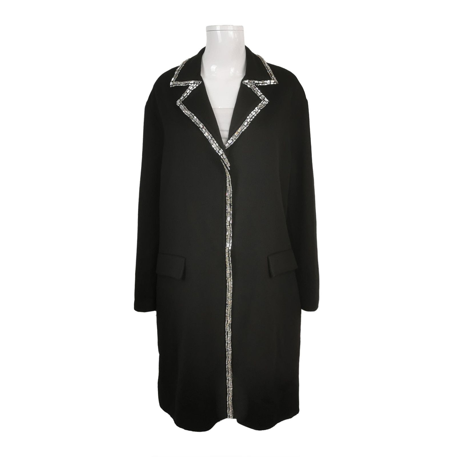 Prada Prada Rabbit Wool Blend Rhinestone Lapel Coat Size 42 Size L / US 10 / IT 46 - 1 Thumbnail