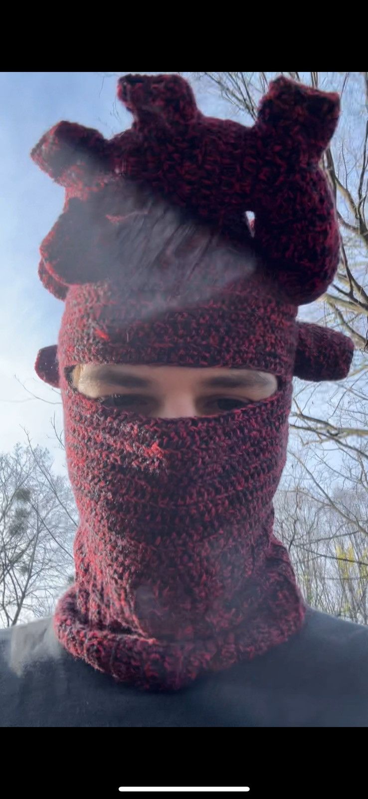 Designer × Handmade Anatomical Heart 🫀 Balaclava Handmade by Purplepulp Size ONE SIZE - 1 Thumbnail