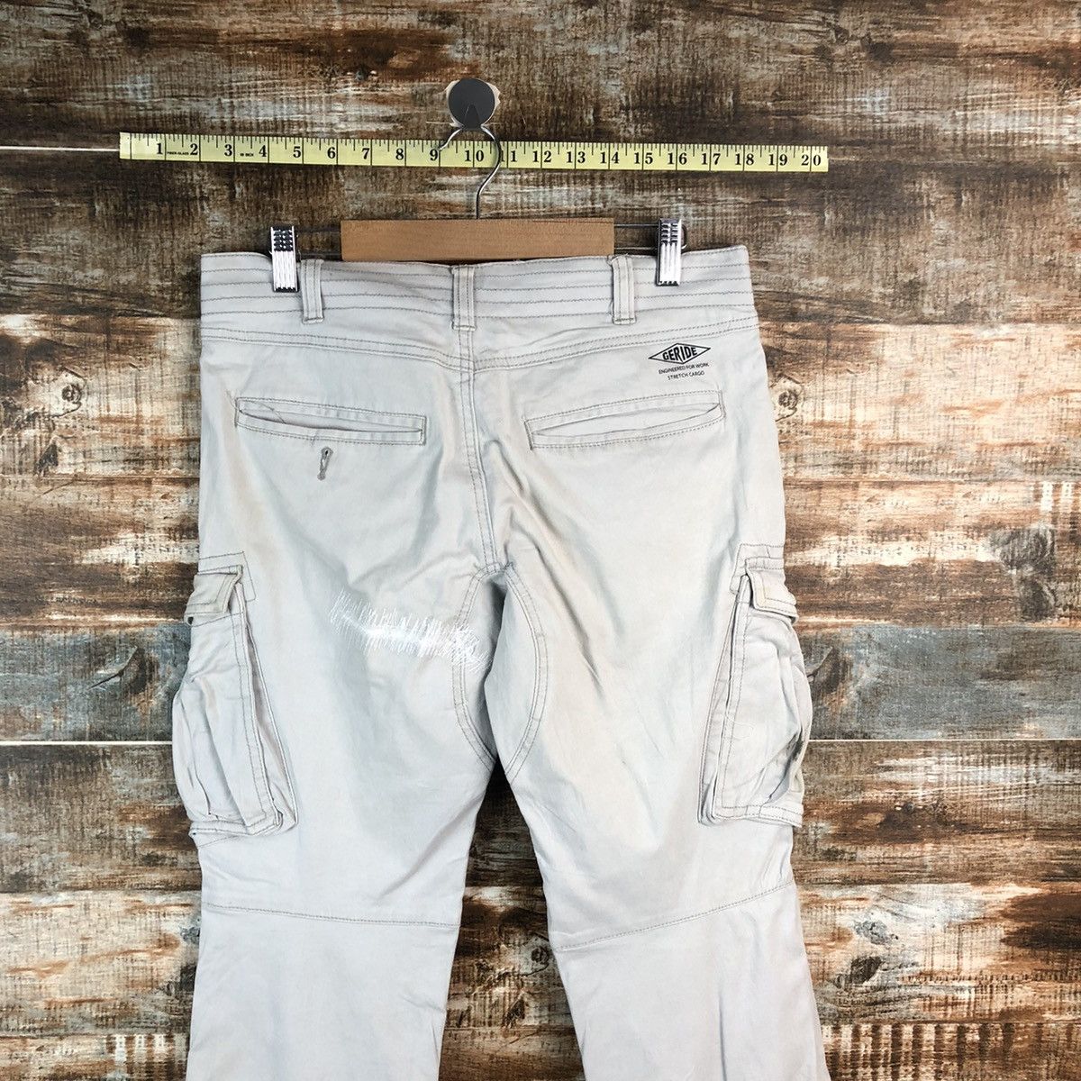 Japanese Brand Geride White Cargo utility Multipocket Pants #A1922 Size US 31 - 15 Thumbnail