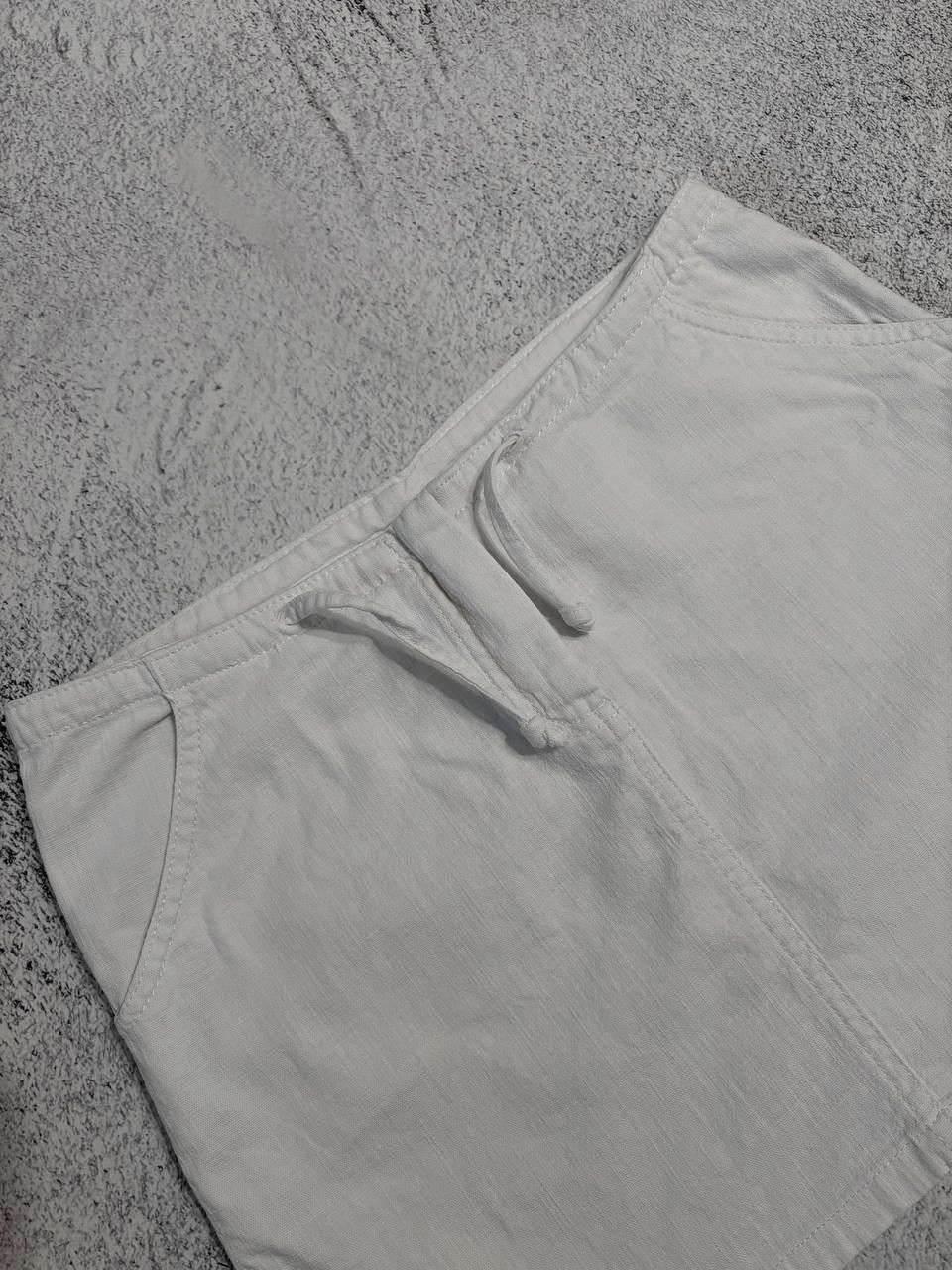 Dolce & Gabbana Dolce & Gabbana White Linen Mini Skirt Y2K Drawstring Waist Size 27" / US 4 / IT 40 - 3 Thumbnail