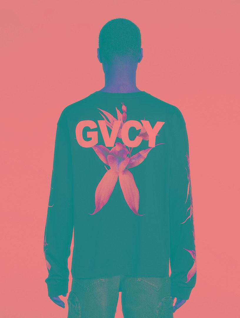 Givenchy Black GVCY Flower Print Oversized Long Sleeve T-Shirt Size US S / EU 44-46 / 1 - 2 Thumbnail
