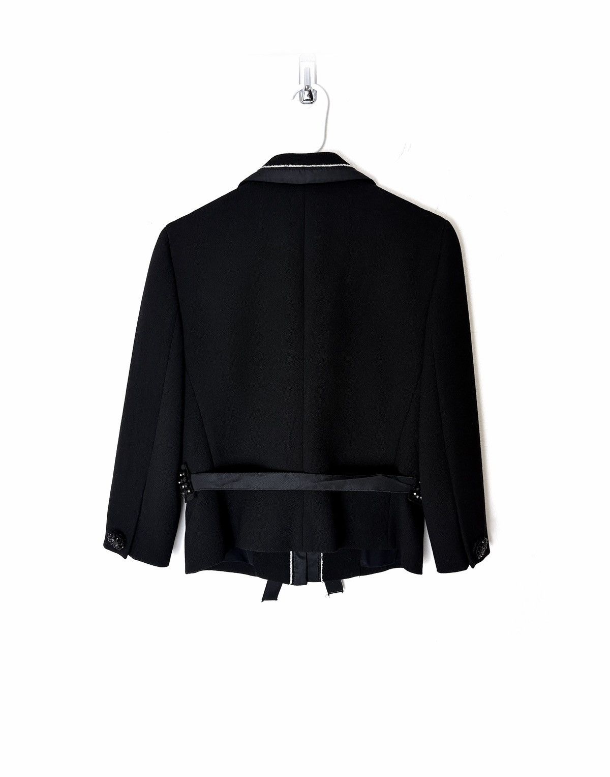 Prada Prada Black Jewel Embellished Cropped Wool Jacket Size M / US 6-8 / IT 42-44 - 2 Thumbnail