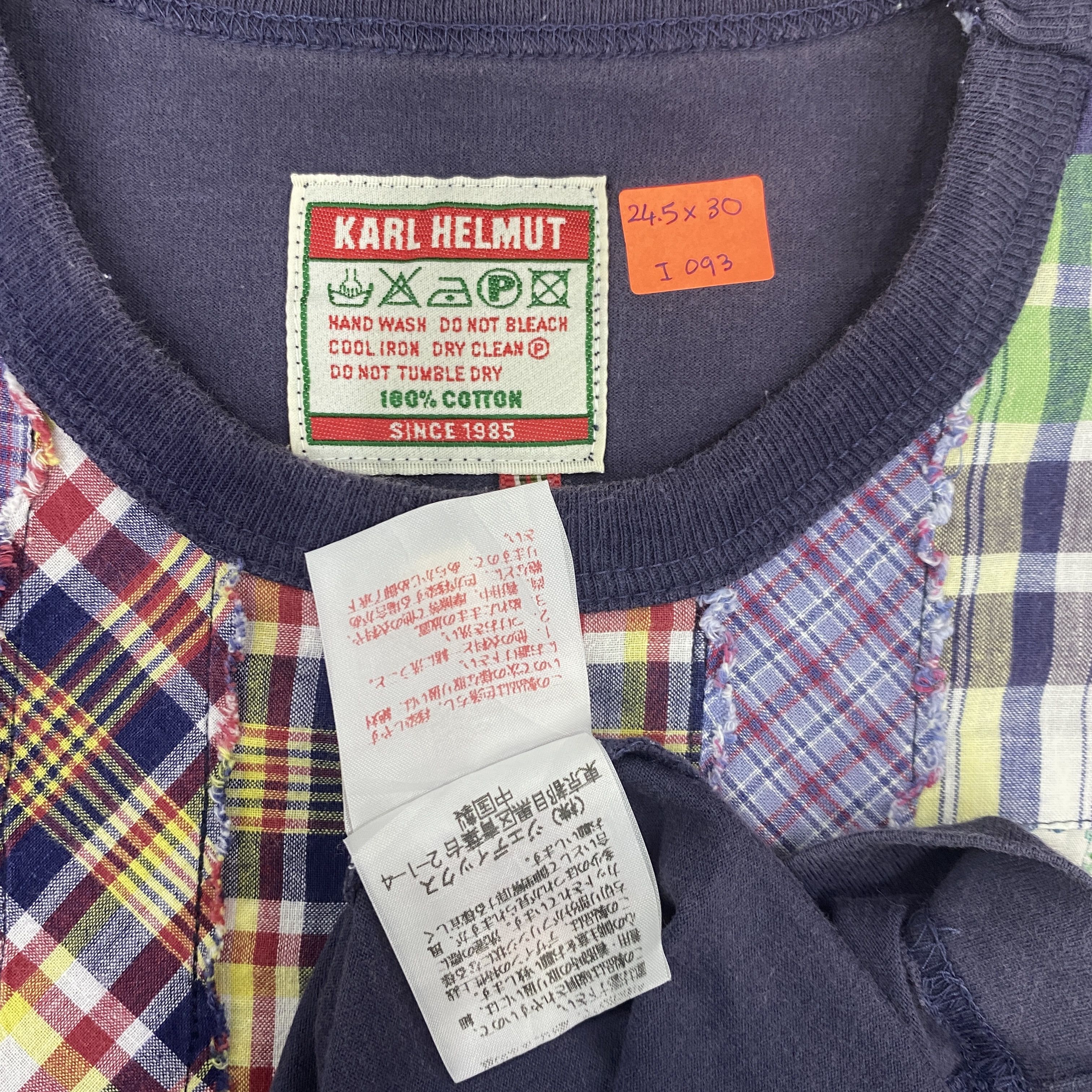 Karl Helmut Vintage Karl Helmut Trimmed Patchwork Cotton T Shirt - I093 Size US XL / EU 56 / 4 - 5 Thumbnail