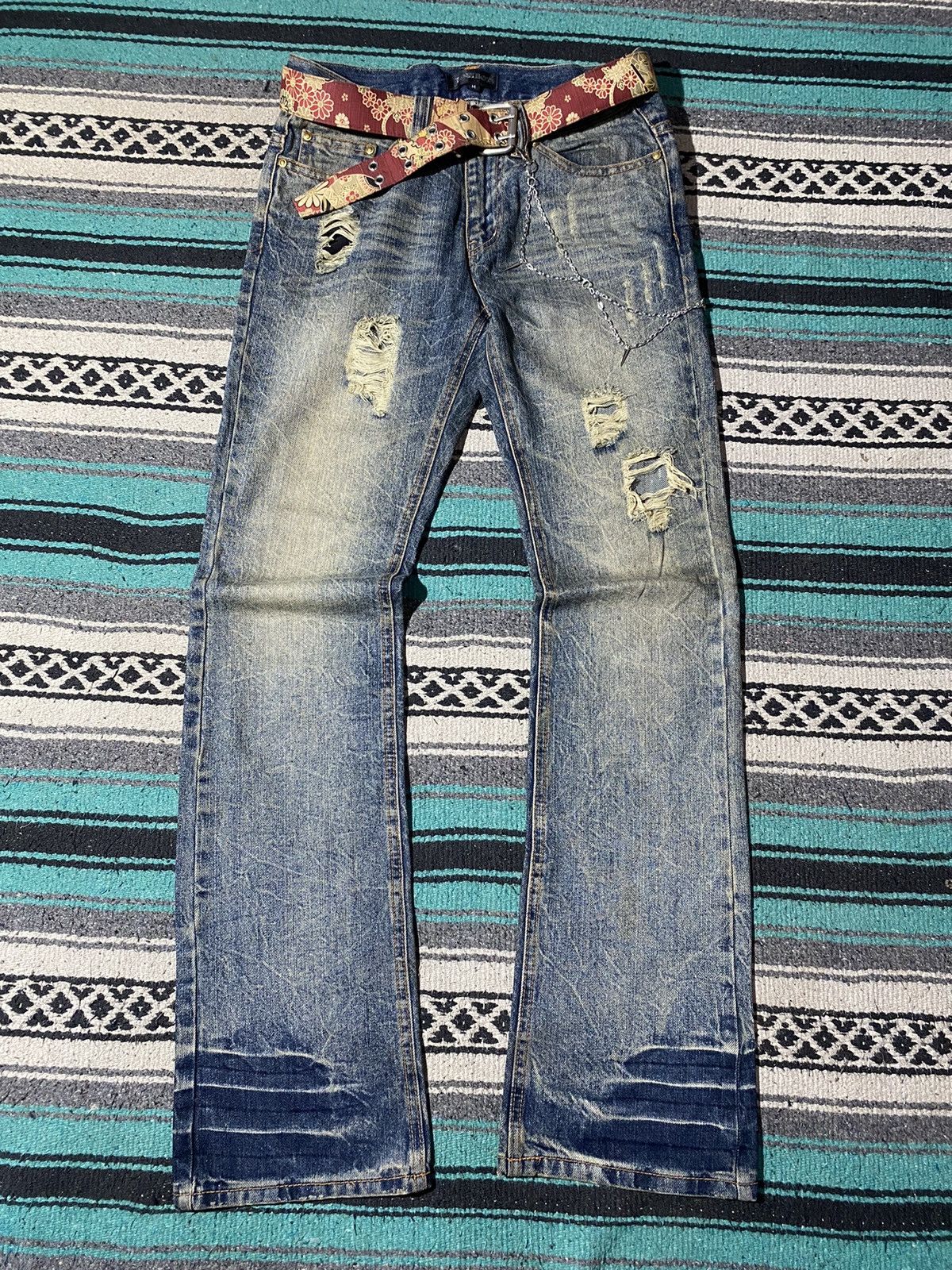 Kapital 2000s Lowbox - Distressed Claw Denim Pants Size US 31 - 2 Thumbnail