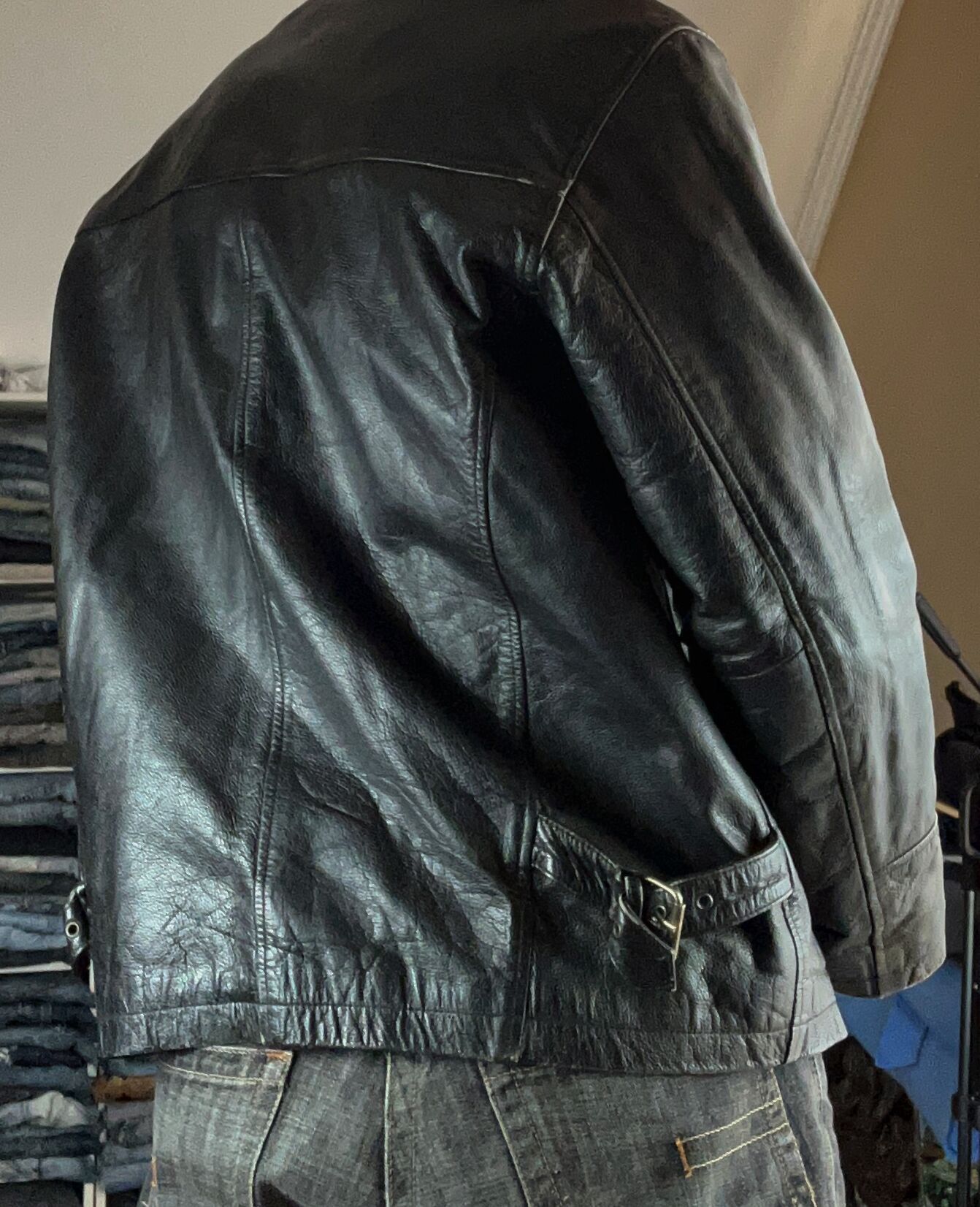 Japanese Brand VTG Yohji Yamamoto Kanye West Ye Style Washed Leather Jacket Size US L / EU 52-54 / 3 - 14 Thumbnail