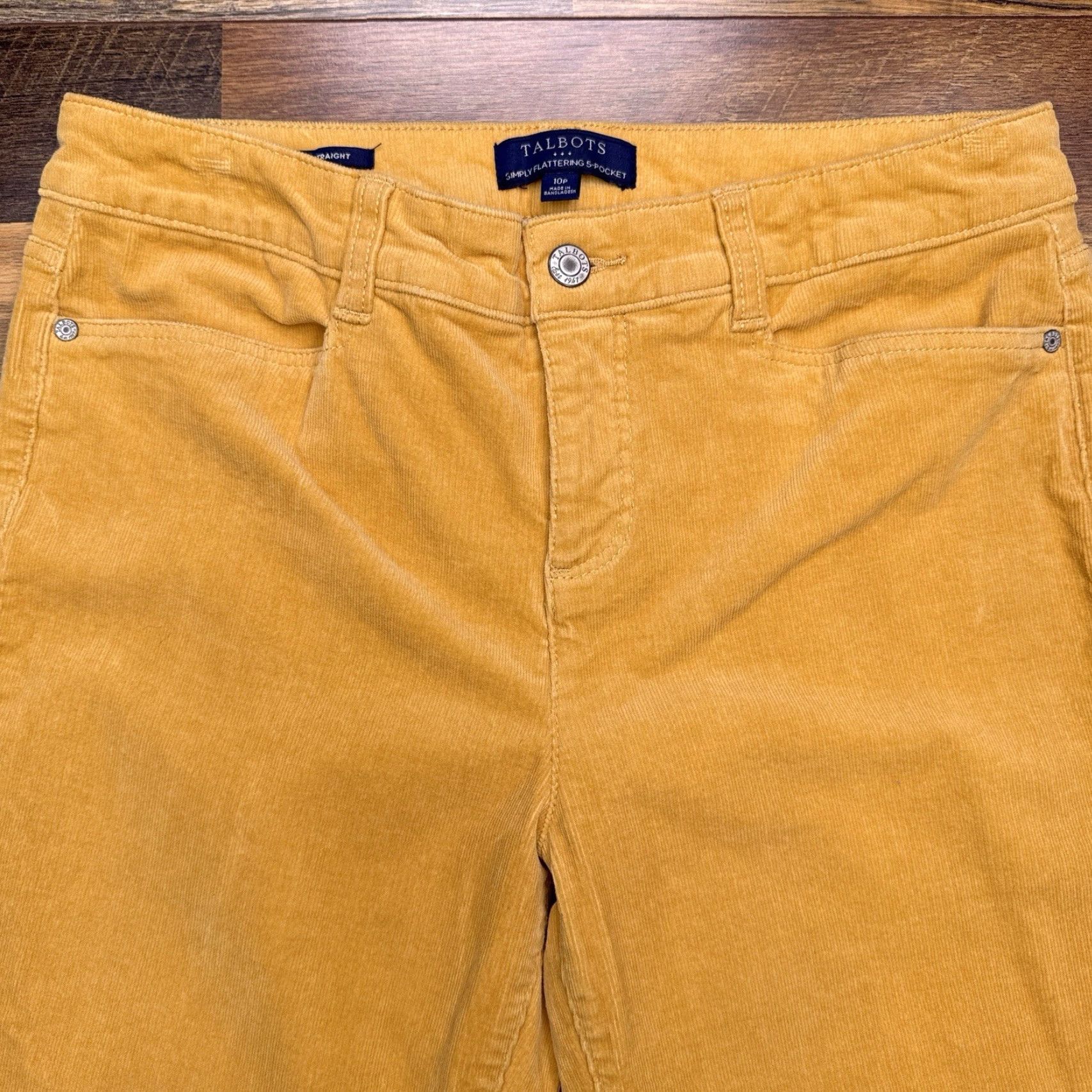 Talbots Talbots Jeans Corduroy 10P Petite Yellow High Waist Straight Women's Jeans Size 32" / US 10 / IT 46 - 4 Thumbnail