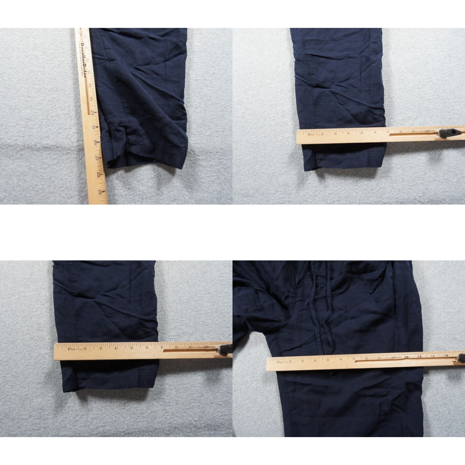Cos COS Pants Womens 10 Blue Trouser Linen Blend Tapered Leg Drawstring Ladies, Ankle, Pockets, Regular Fit, 28in Inseam Size 32" / US 10 / IT 46 - 8 Thumbnail