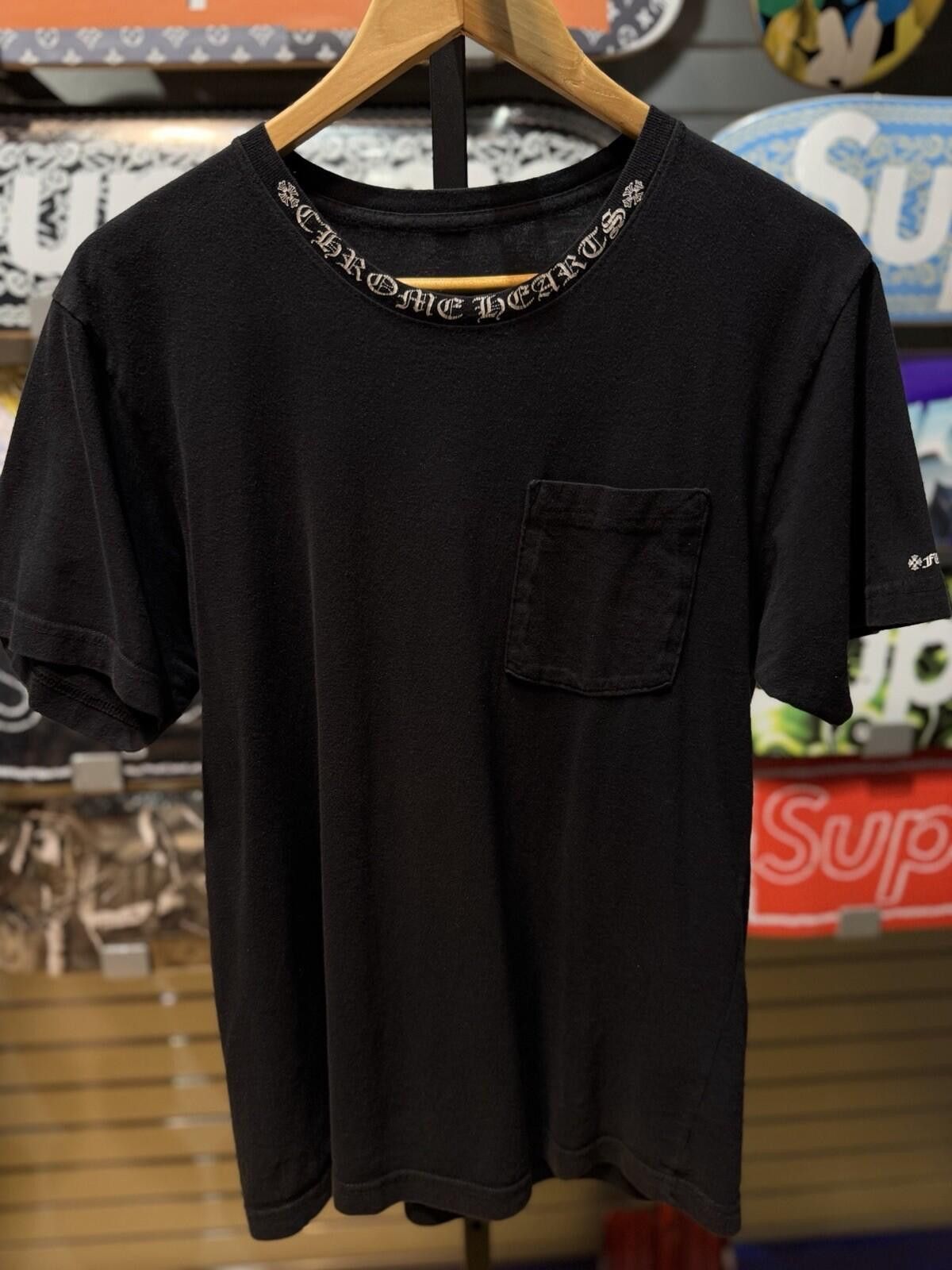 Chrome Hearts Chrome Hearts Neck Logo Tee Shirt Black Size (M) RARE Size US M / EU 48-50 / 2 - 7 Thumbnail