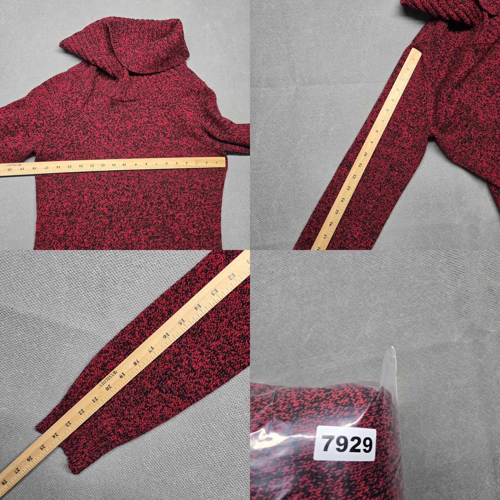 Vintage Lauren Jeans Co. Ralph Lauren Sweater Womens XL Red Cowl Neck Pullover Size XL / US 12-14 / IT 48-50 - 8 Thumbnail