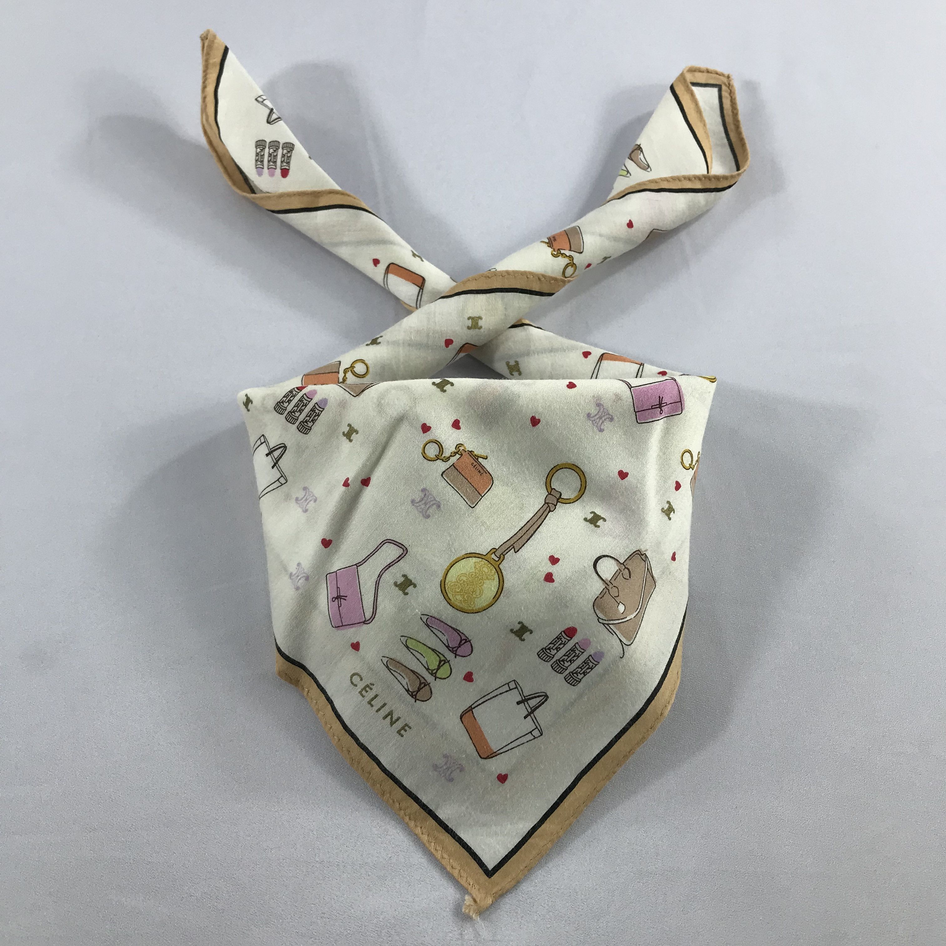 Celine × Vintage Celine Bandana / Handkerchief / Neckerchief - S2553 Size ONE SIZE - 3 Thumbnail