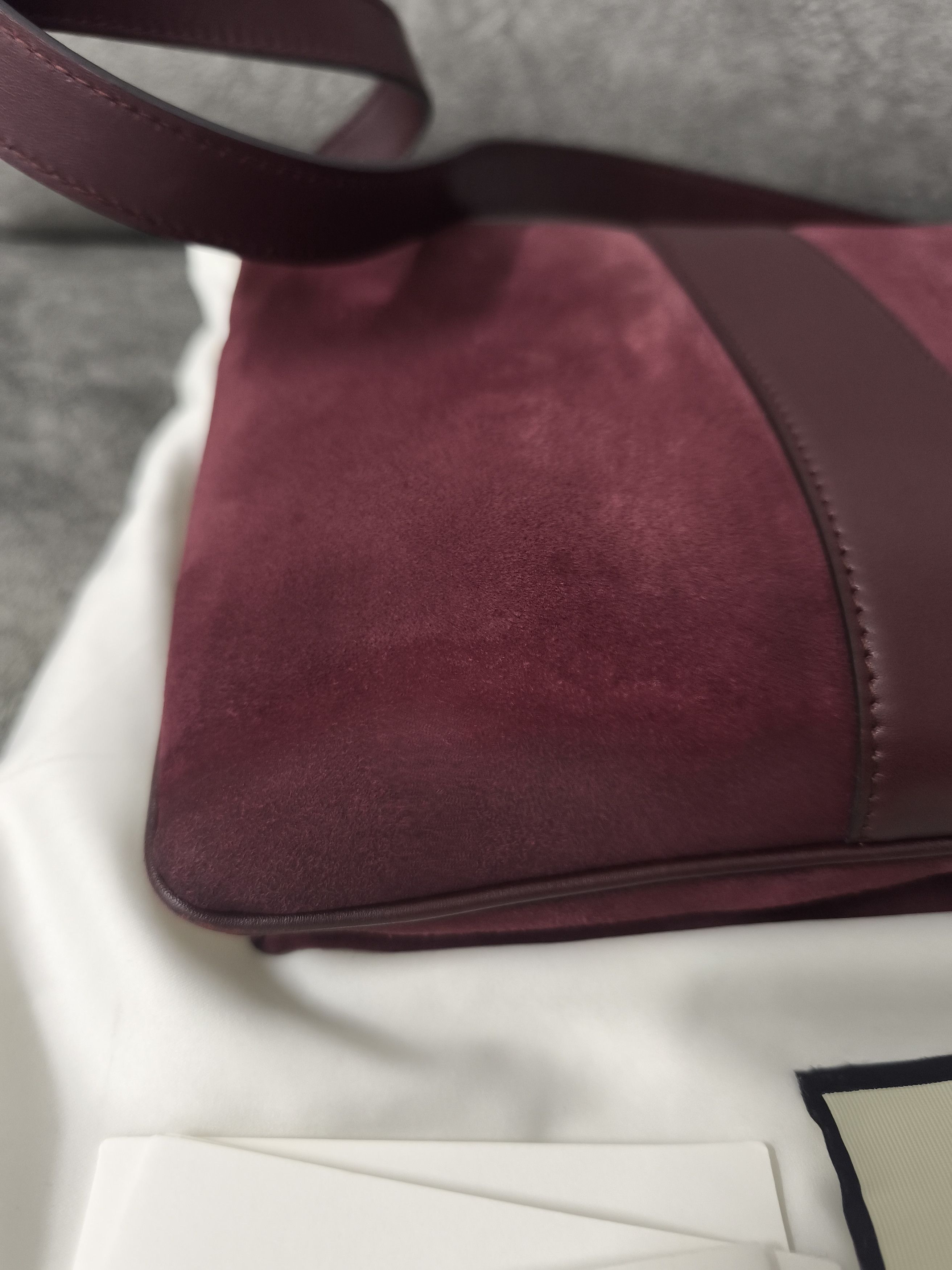 Gucci Gucci GG Marmont Suede Leather Shoulder Bag - Burgundy Size ONE SIZE - 5 Thumbnail