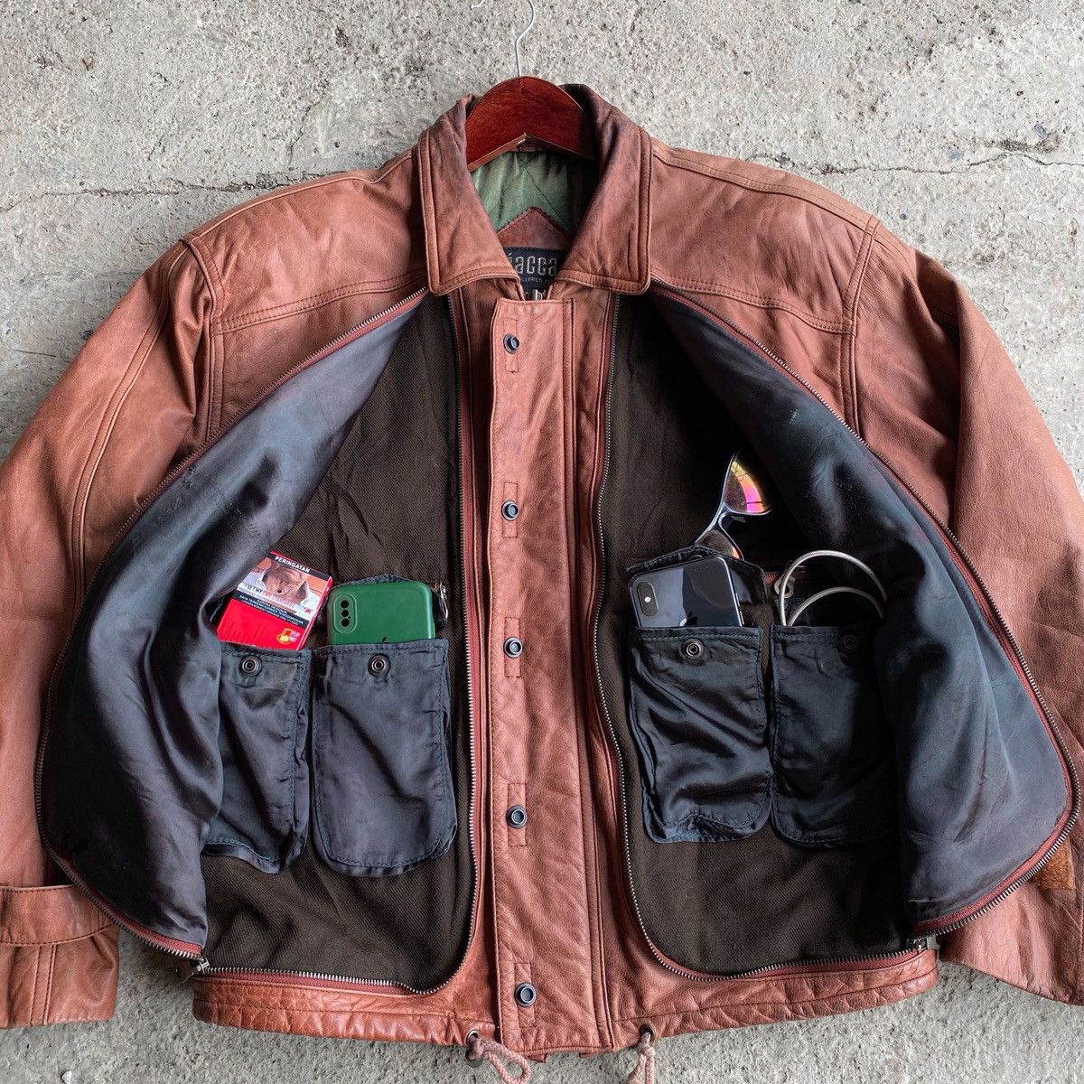 Genuine Leather Vtg 90's Gacca Tactical Pocket Leather Mens Jacket Size US M / EU 48-50 / 2 - 2 Thumbnail