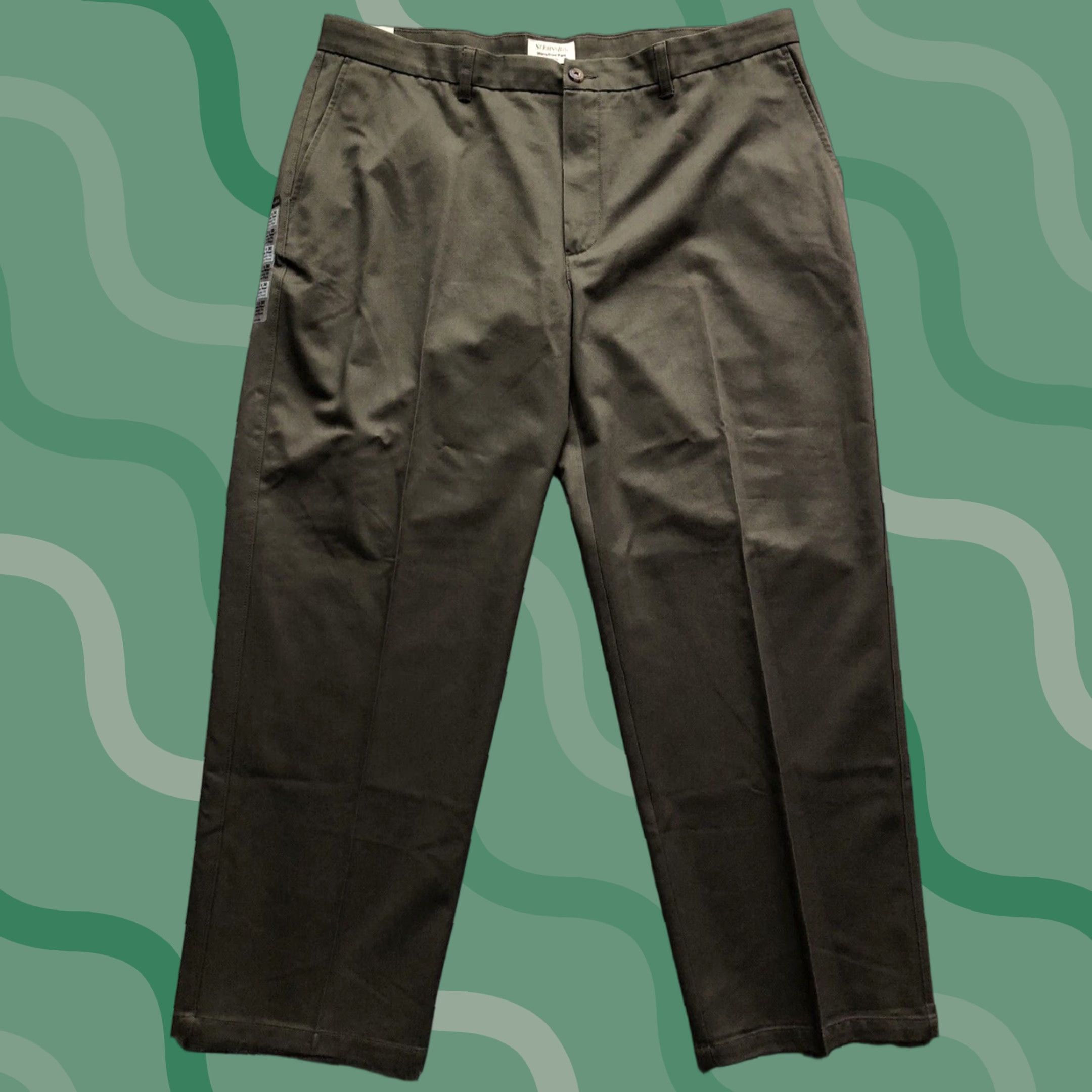 Vintage St. John’s Bay Pants 42x30 Green Classic Fit Plain Front Worry Free Pant Mens Size US 42 / EU 58 - 1 Thumbnail