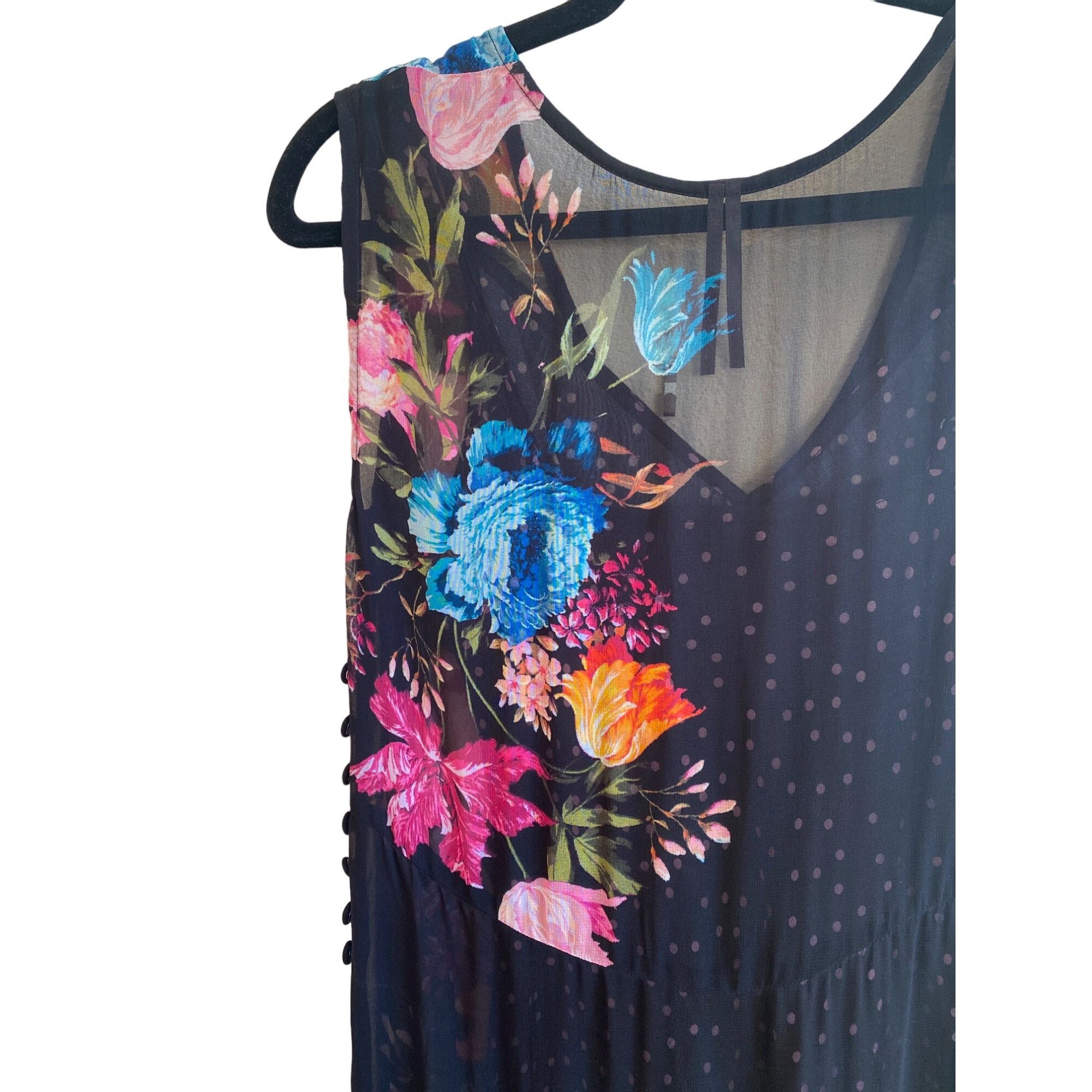 Anthropologie Anthropologie Layered Sleeveless Dress Black Floral Motif NW Size XS / US 0-2 / IT 36-38 - 14 Thumbnail