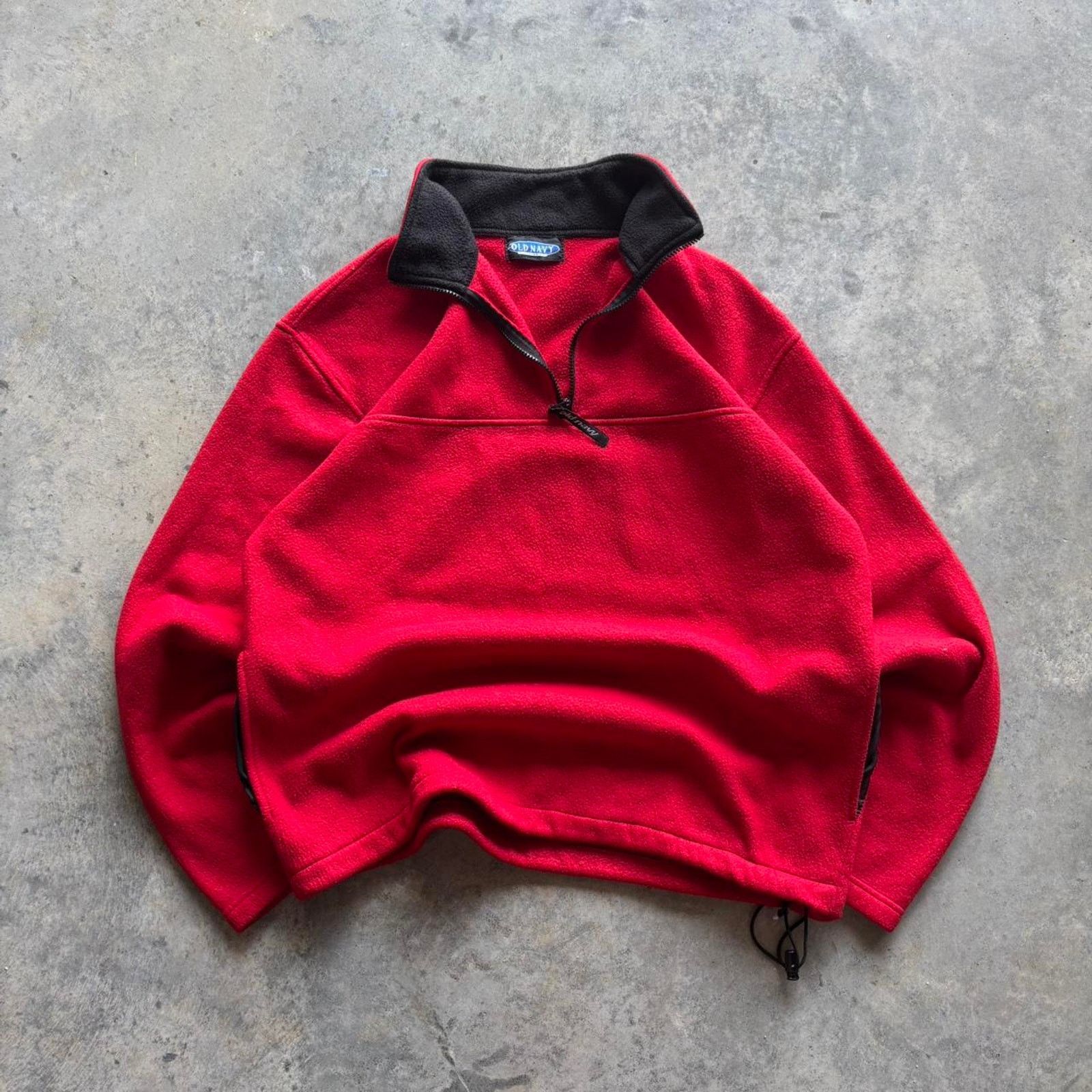 Gap × Old Navy × Vintage Vintage Y2K Old Navy Red Fleece Pullover Sweatshirt Size US L / EU 52-54 / 3 - 1 Thumbnail