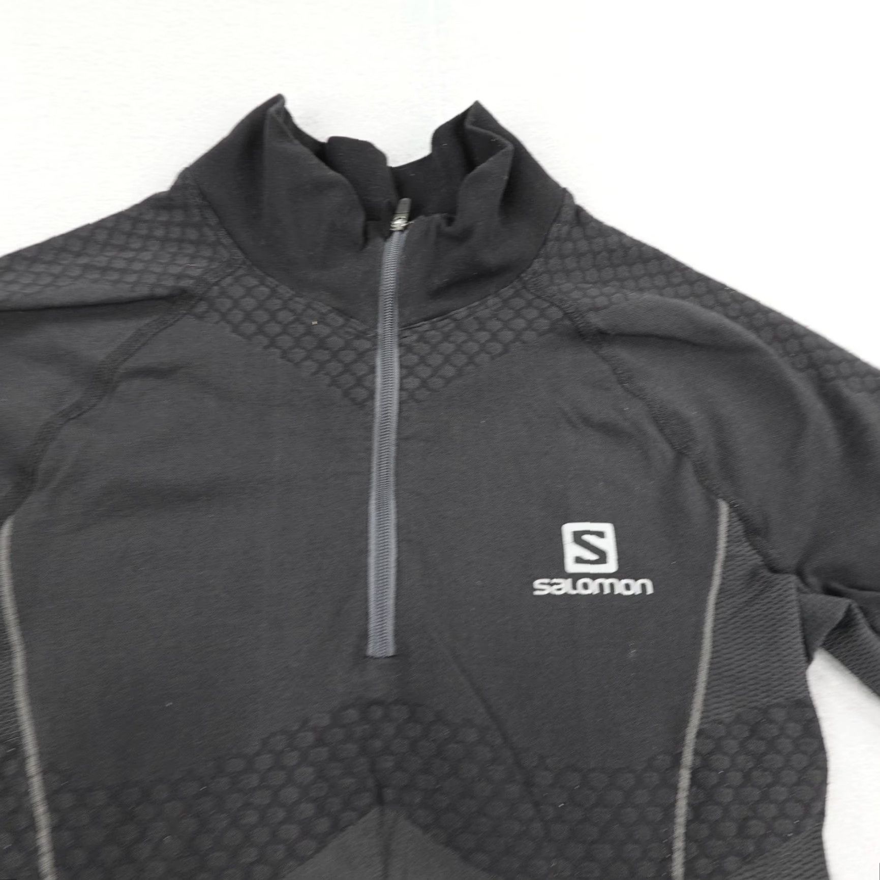 Salomon Salomon Women's L Black ActiveDry Baselayer Running Hoodie 1/4 Zip Moisture Wicking Breathable Lightweight Stretch Size L / US 10 / IT 46 - 2 Thumbnail