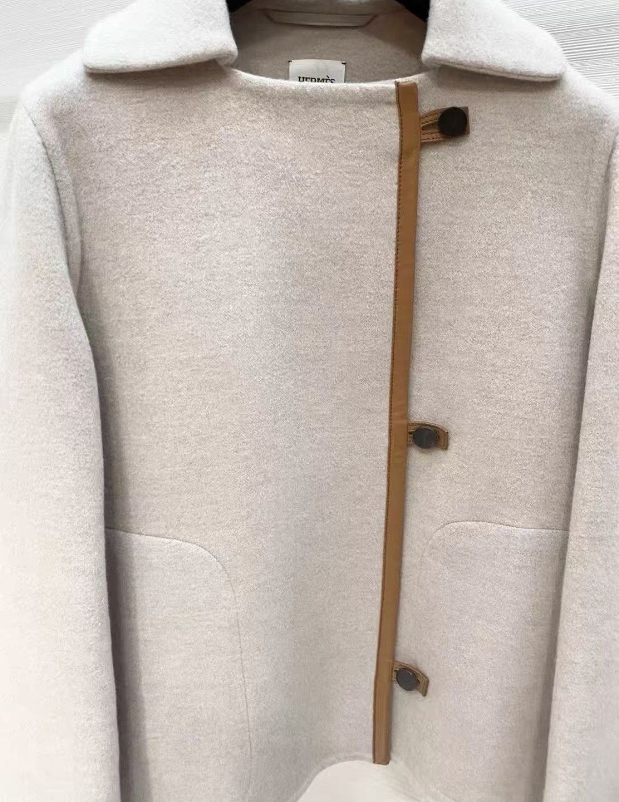 Hermes Hermès Classic Oatmeal Double-Faced Wool Jacket J33 Size XS / US 0-2 / IT 36-38 - 3 Thumbnail